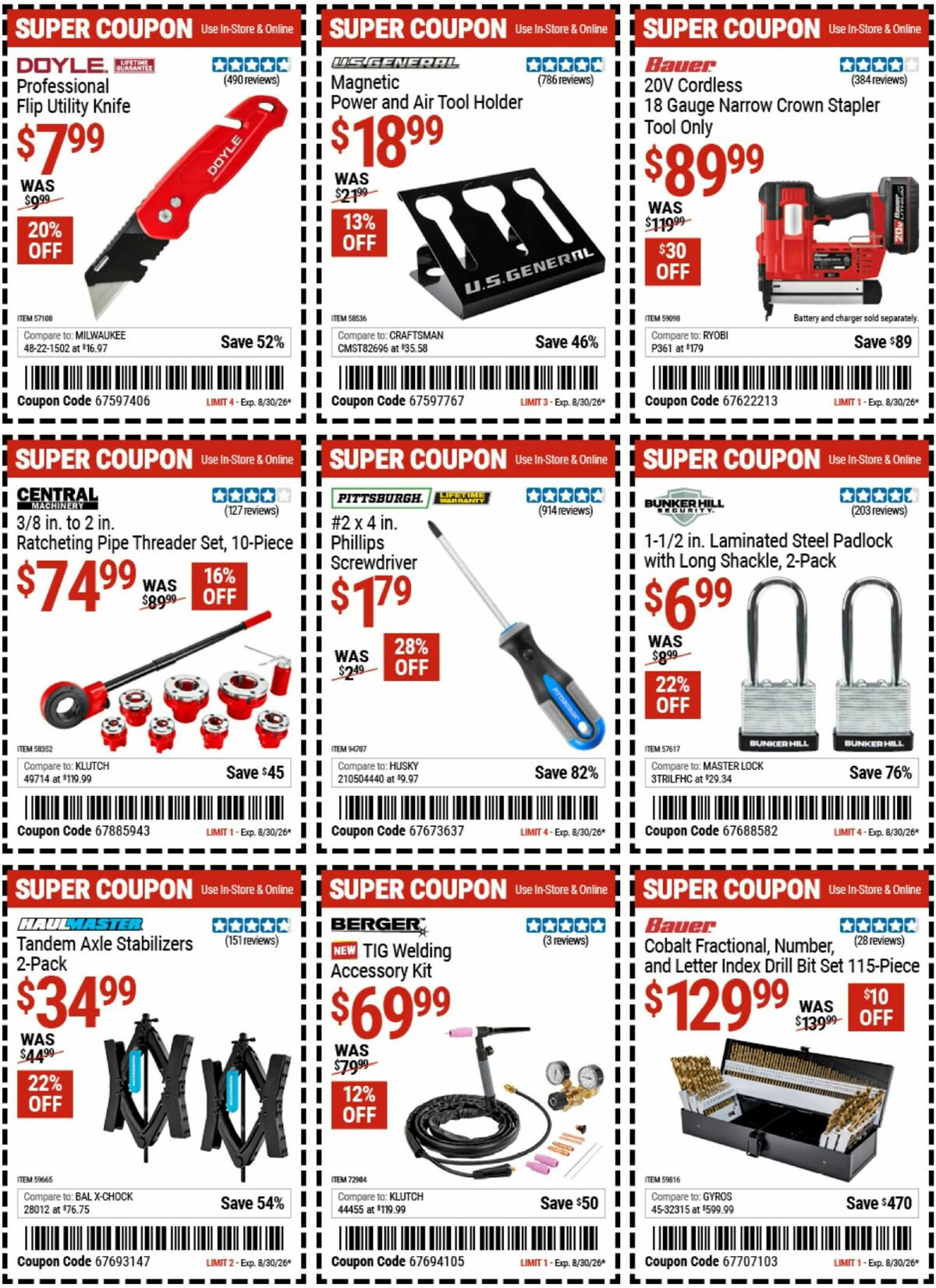 Harbor Freight Tools Weekly Ad from August 17