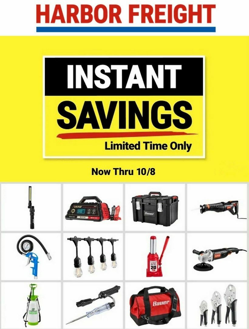 Harbor Freight Tools Instant Savings Weekly Ad from August 17