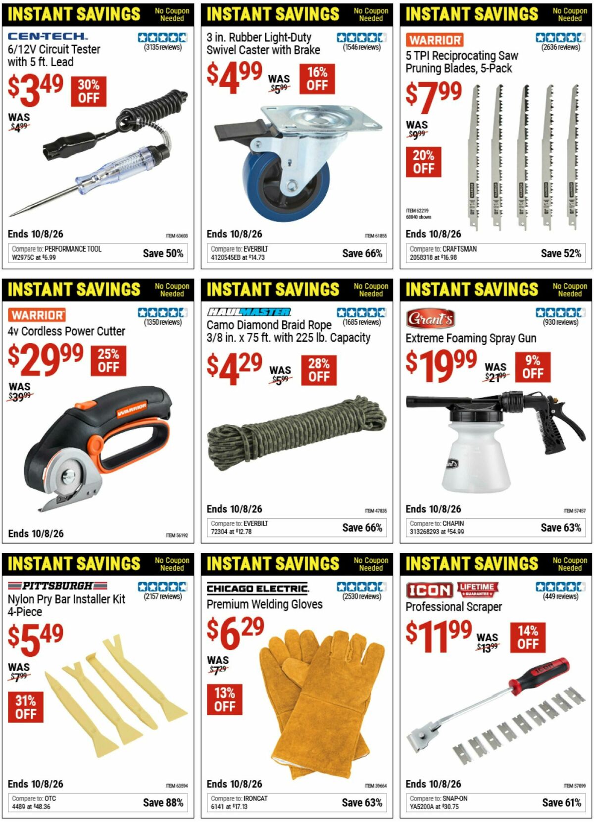 Harbor Freight Tools Instant Savings Weekly Ad from August 17