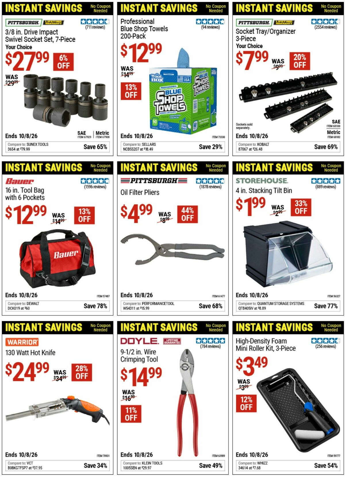 Harbor Freight Tools Instant Savings Weekly Ad from August 17