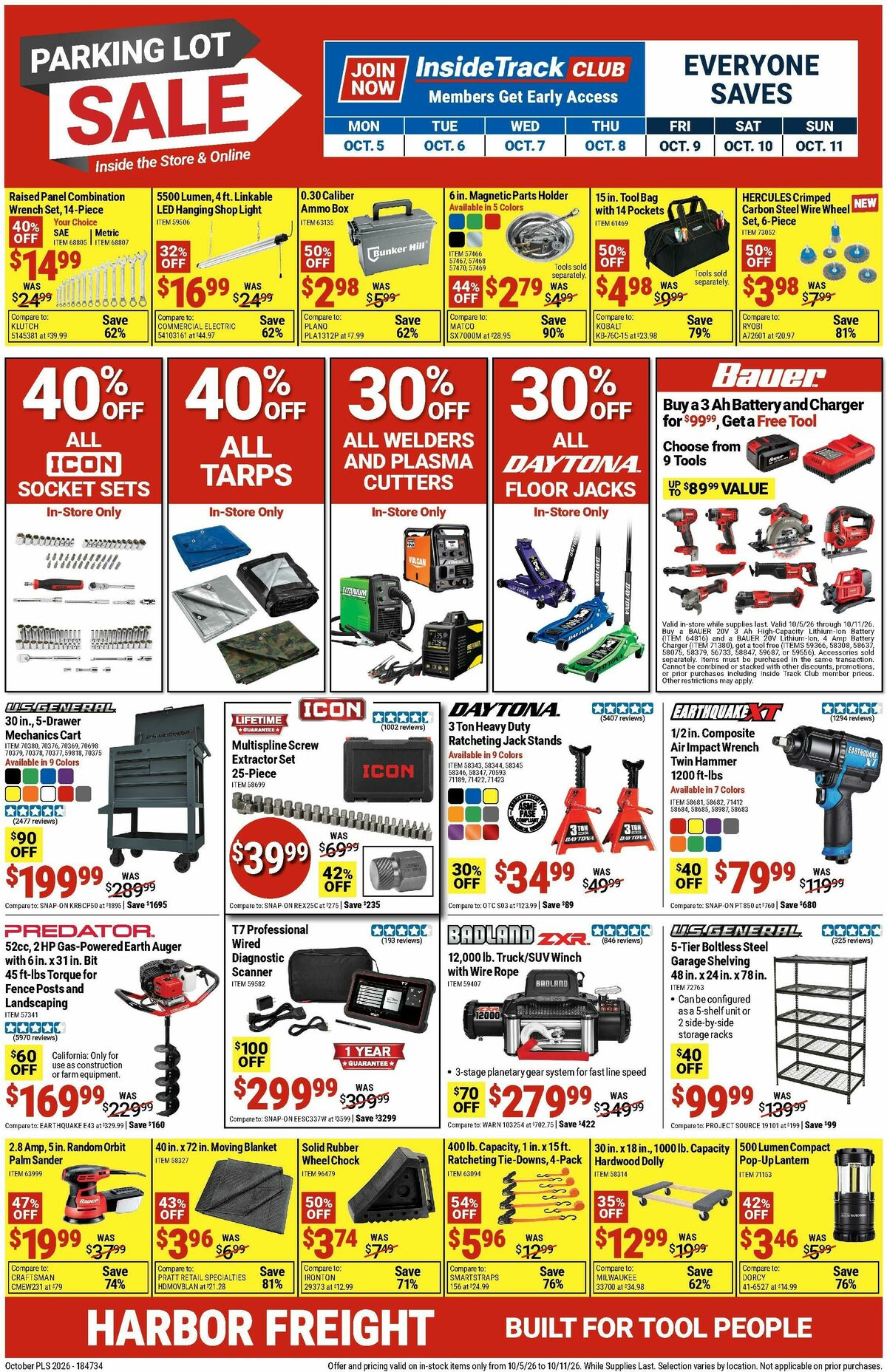 Harbor Freight Tools Weekly Ad from October 5