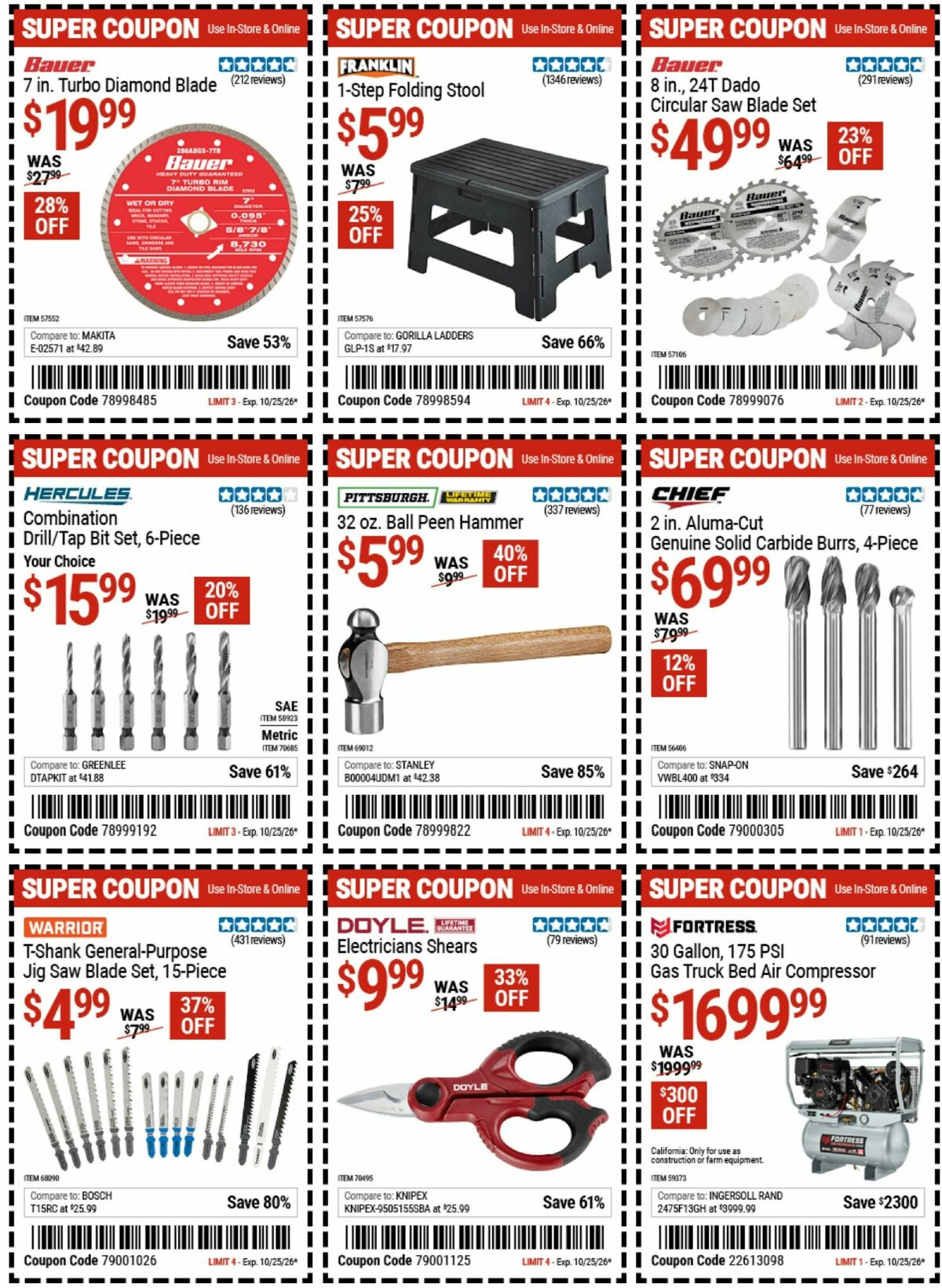 Harbor Freight Tools Weekly Ad from October 12