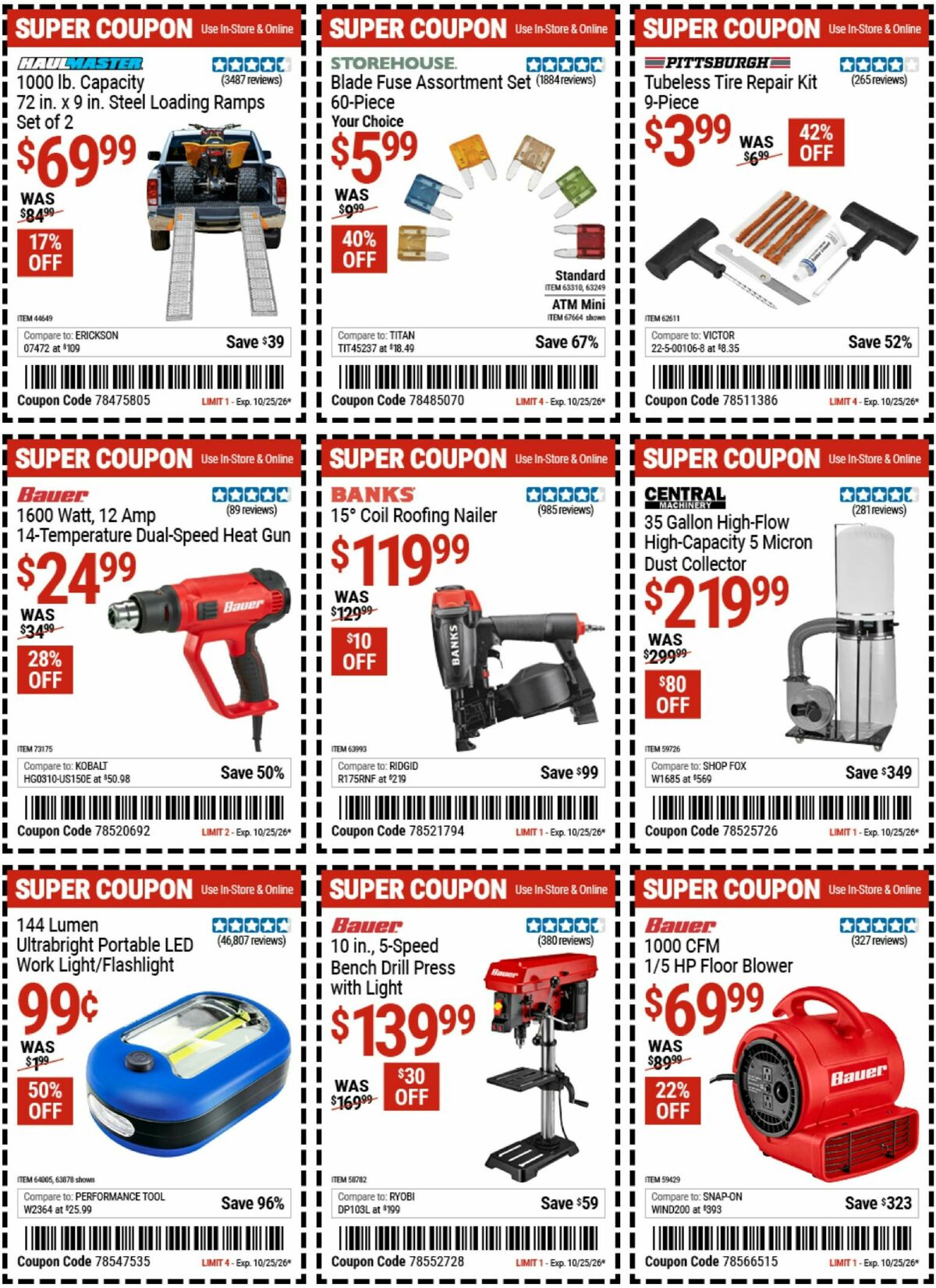 Harbor Freight Tools Weekly Ad from October 12
