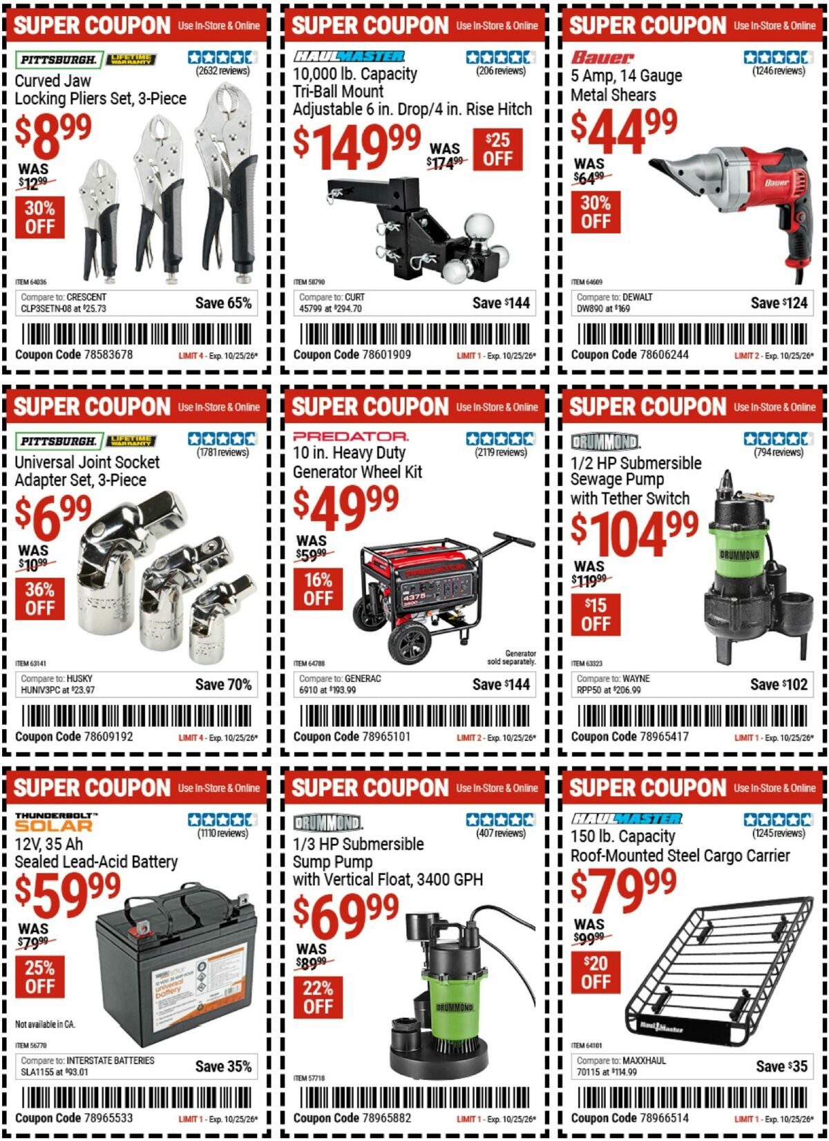 Harbor Freight Tools Weekly Ad from October 12
