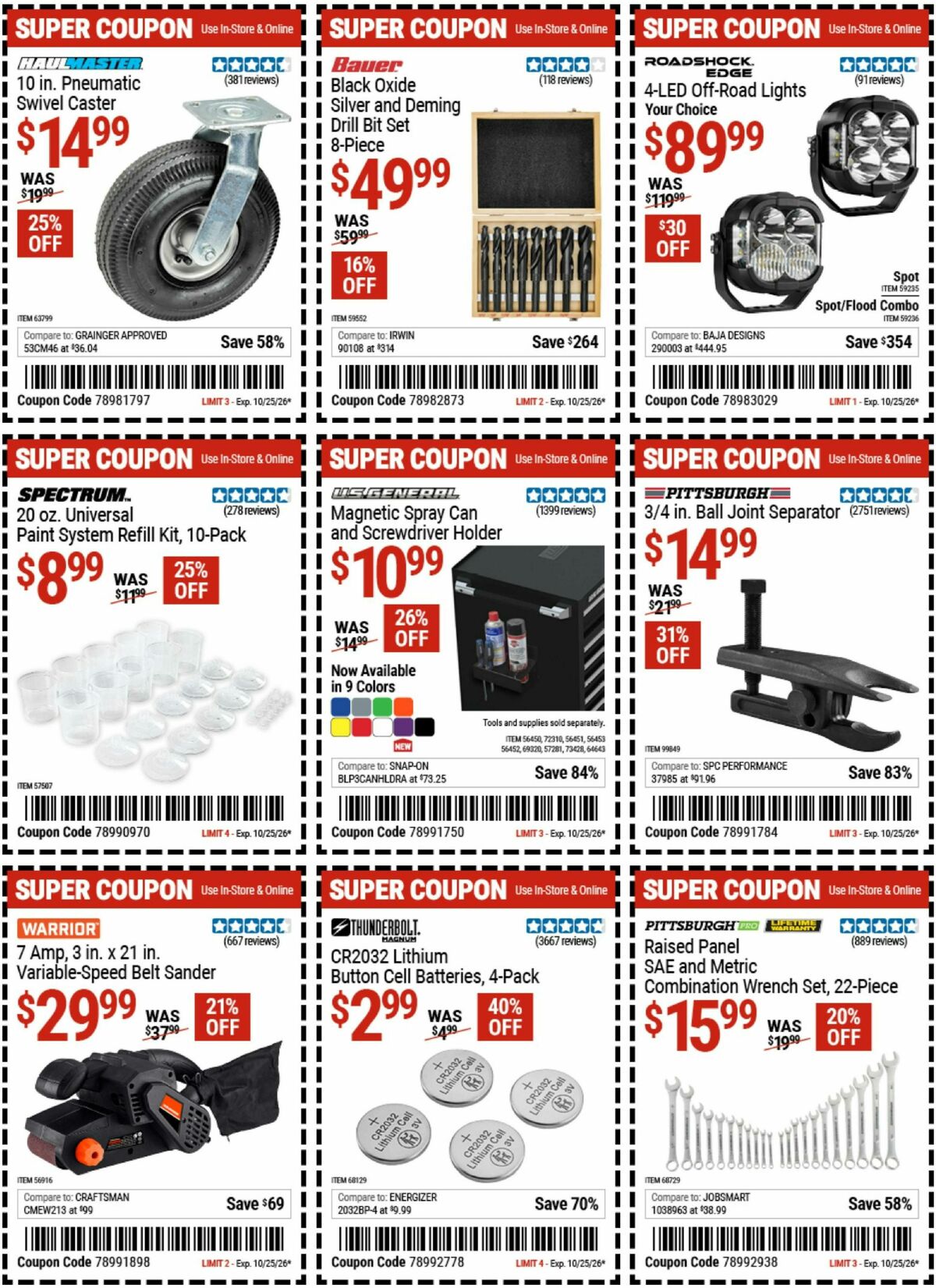 Harbor Freight Tools Weekly Ad from October 12
