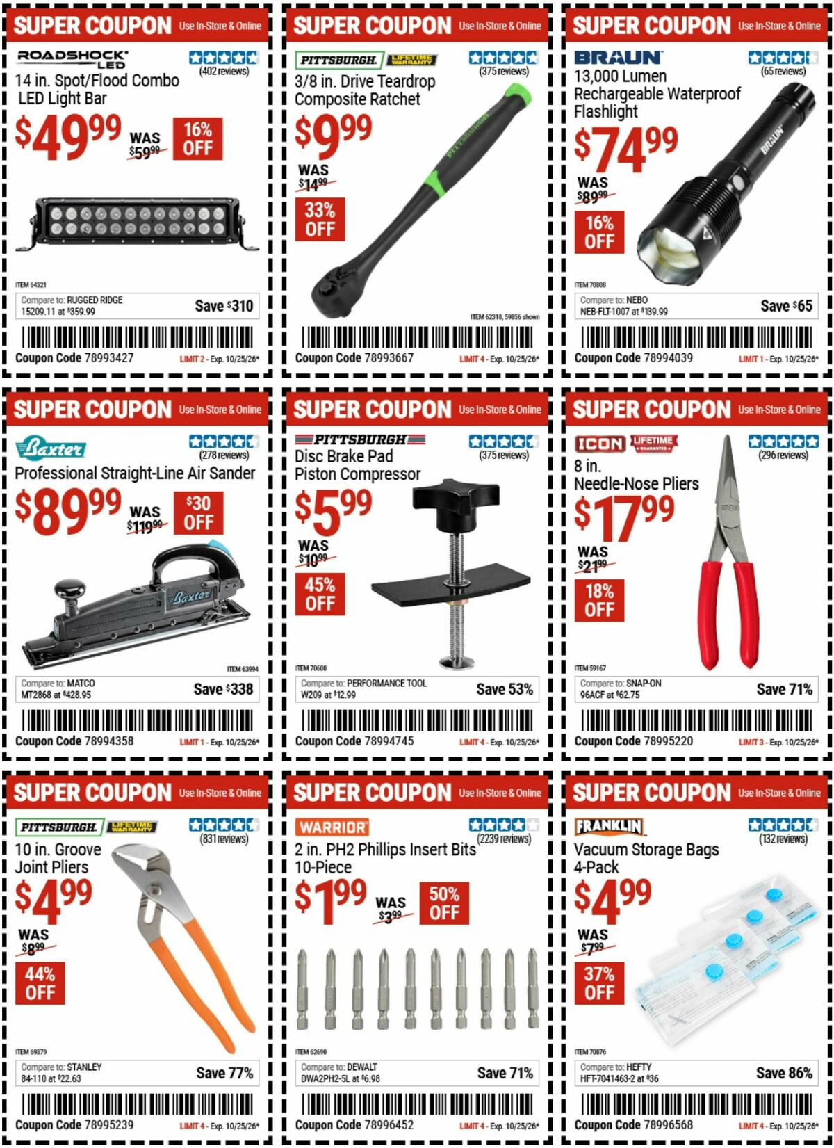 Harbor Freight Tools Weekly Ad from October 12