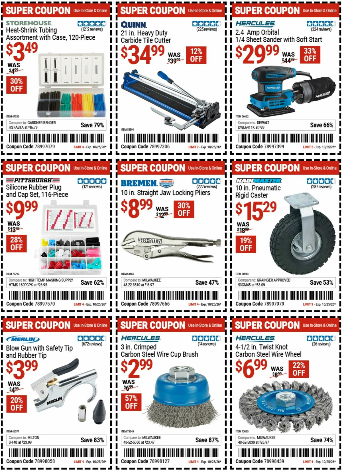 Harbor Freight Tools Weekly Ad from October 12