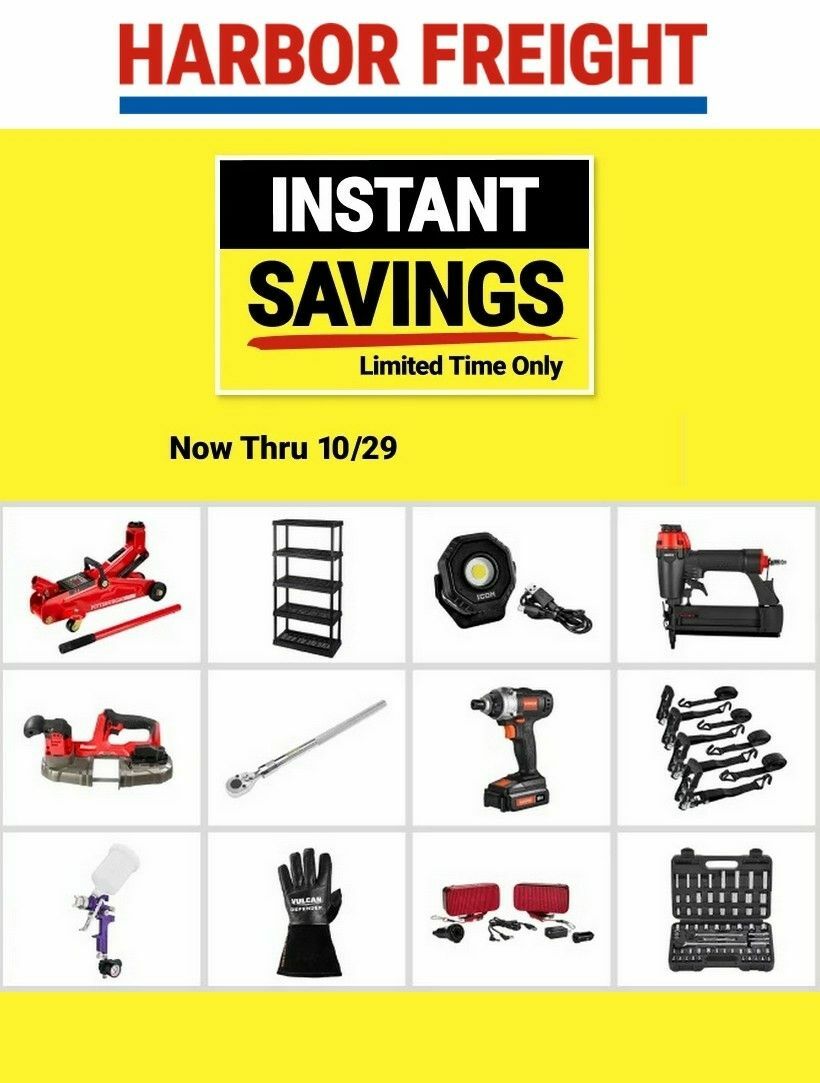 Harbor Freight Tools Instant Savings Weekly Ad from October 12