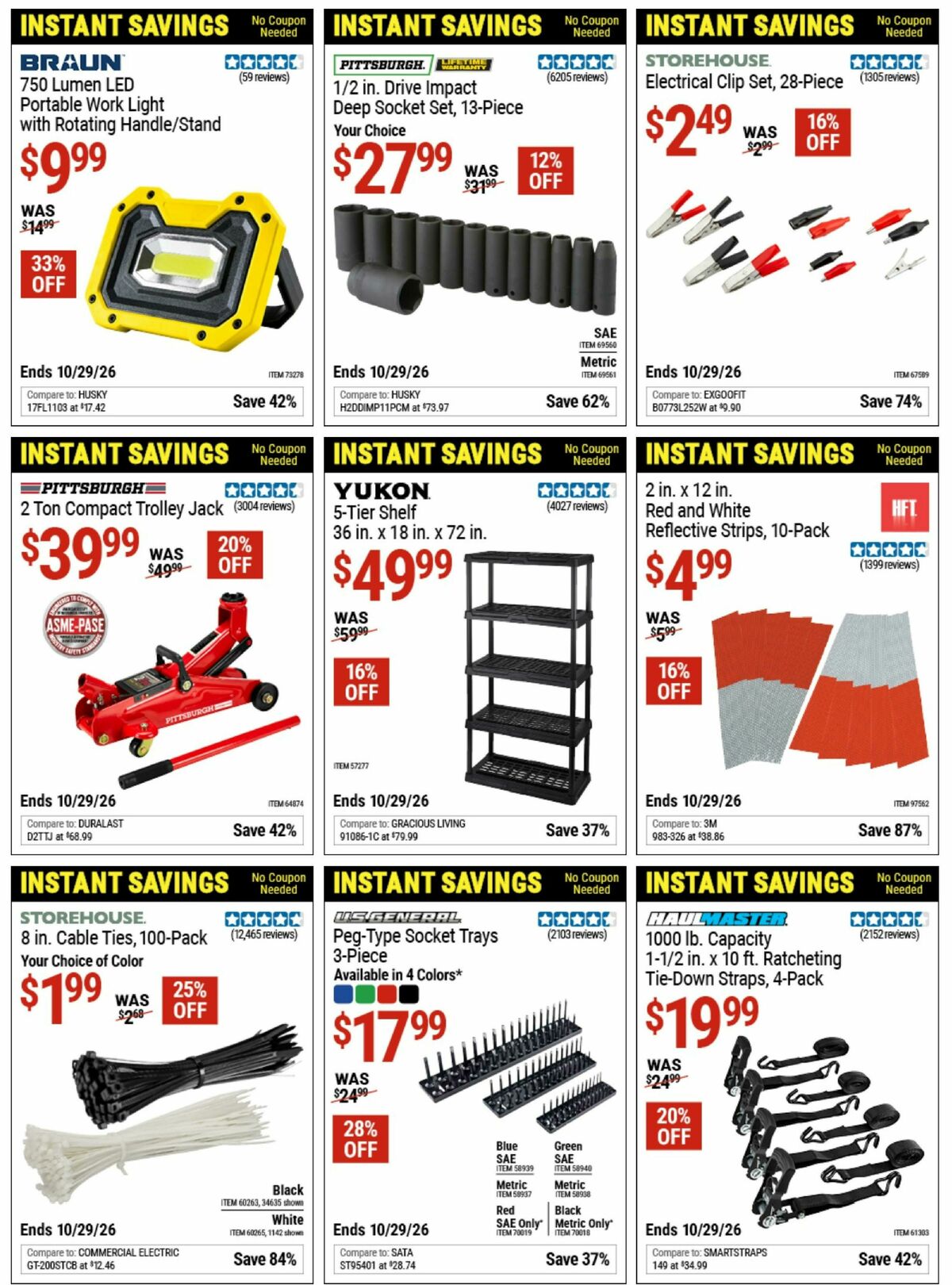 Harbor Freight Tools Instant Savings Weekly Ad from October 12