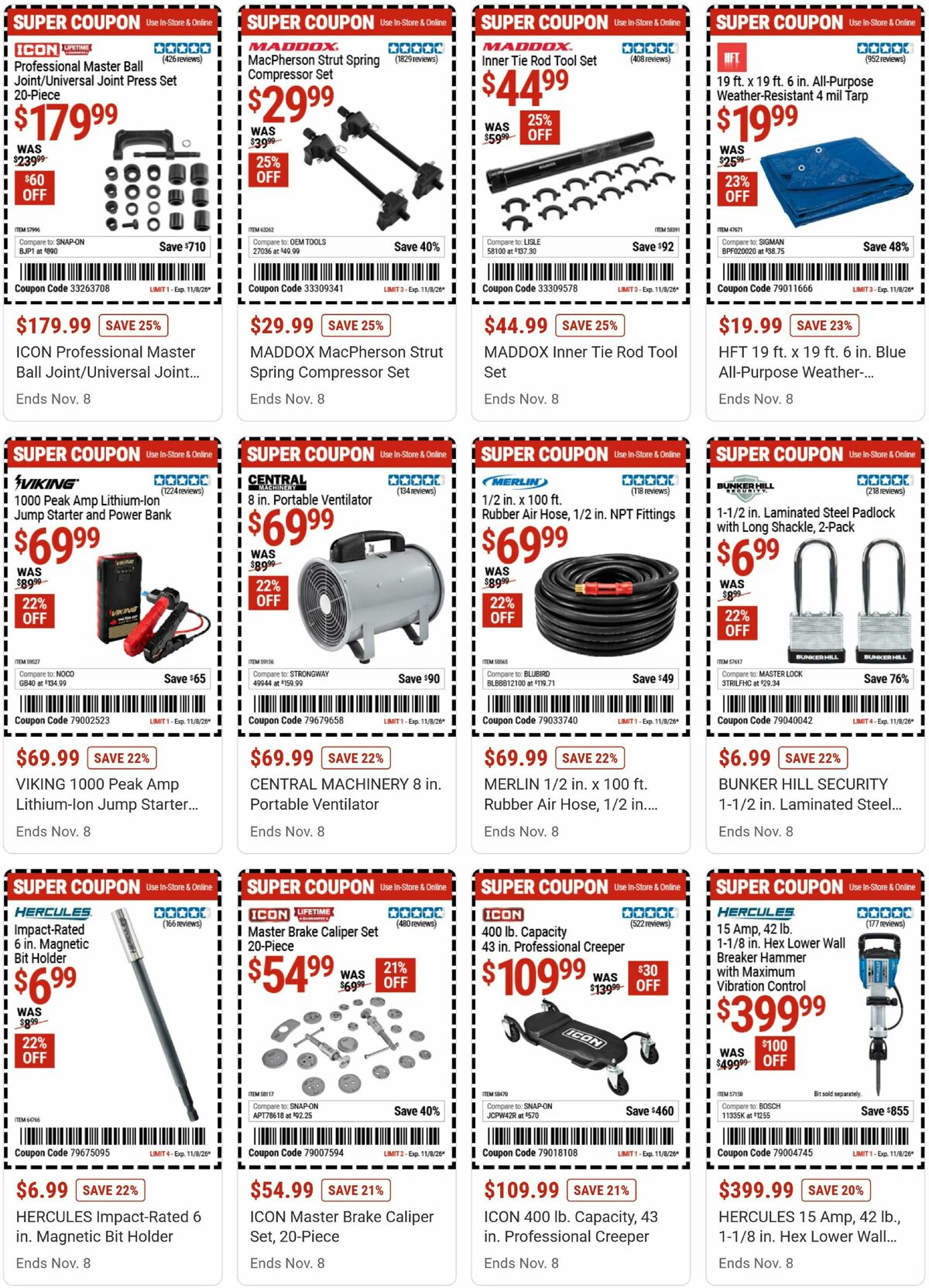 Harbor Freight Tools Weekly Ad from October 26