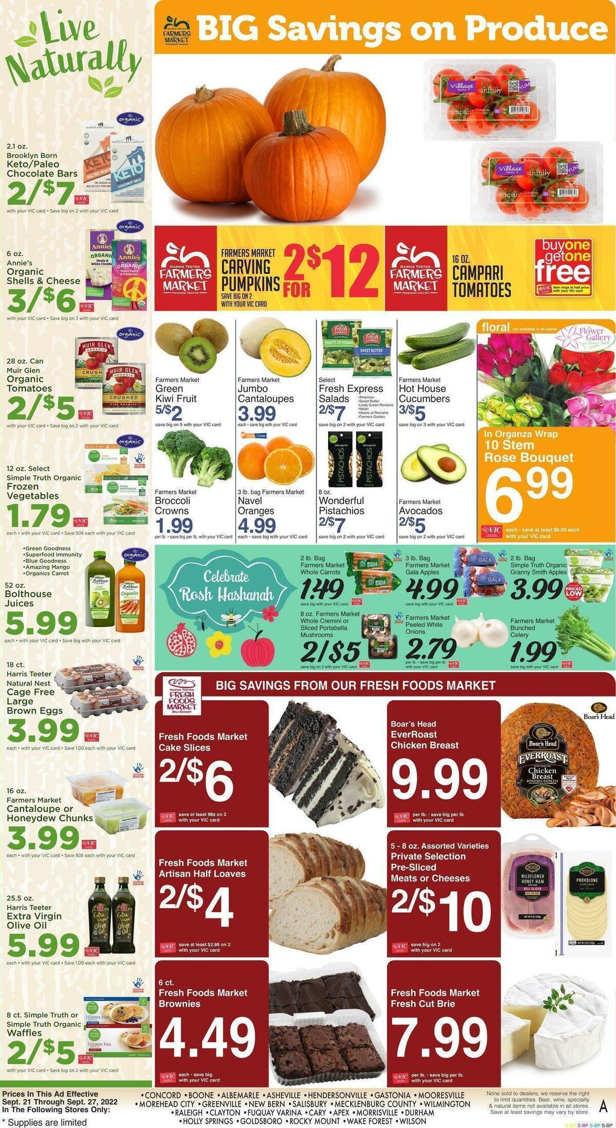 Harris Teeter Weekly Ad from September 21
