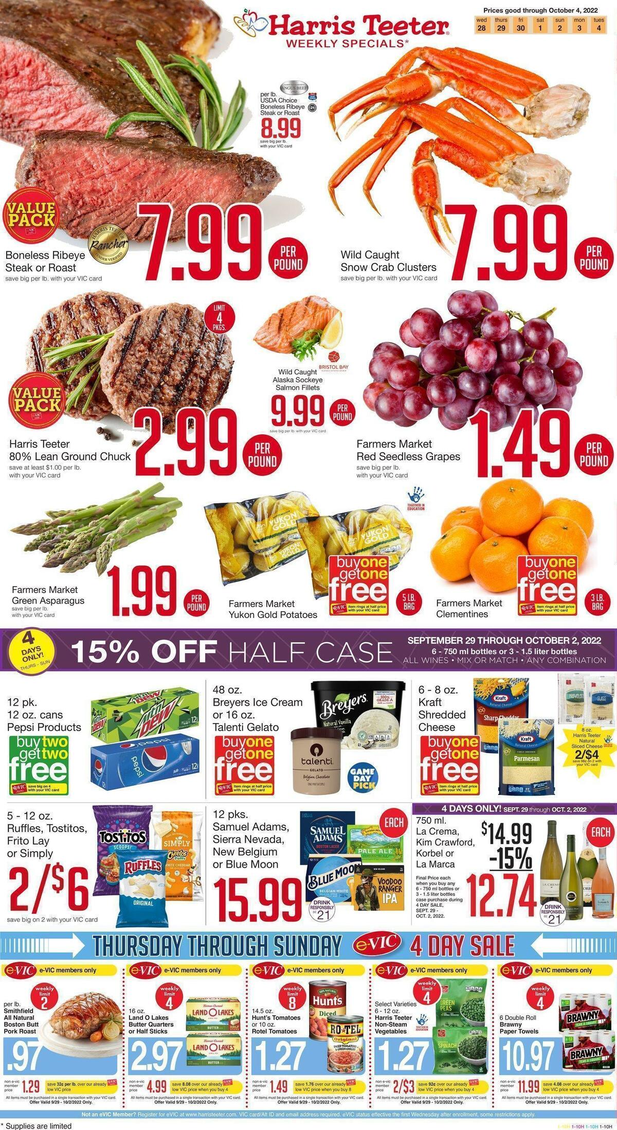 Harris Teeter Weekly Ad from September 28