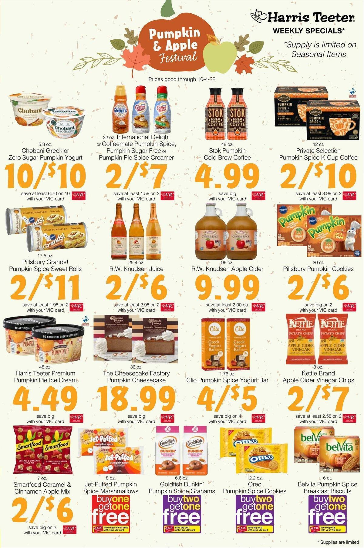 Harris Teeter Weekly Ad from September 28
