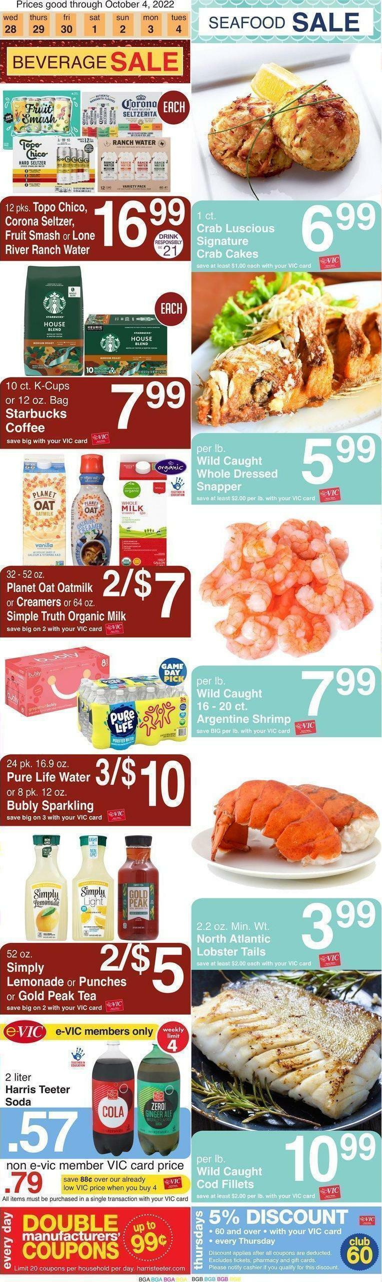 Harris Teeter Weekly Ad from September 28
