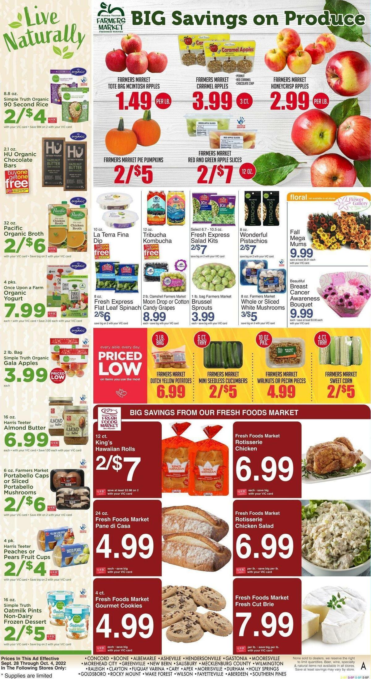 Harris Teeter Weekly Ad from September 28