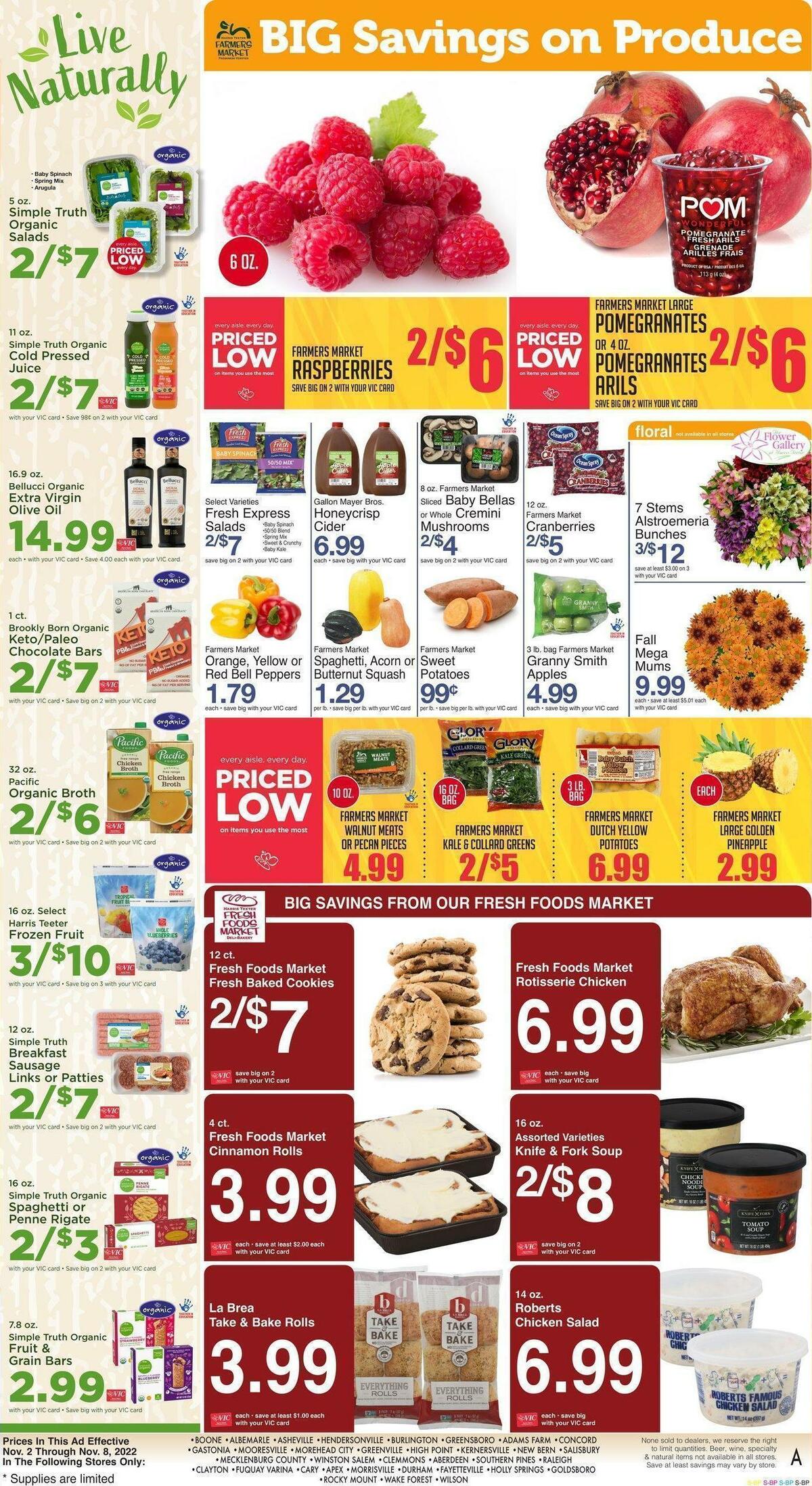 Harris Teeter Weekly Ad from November 2