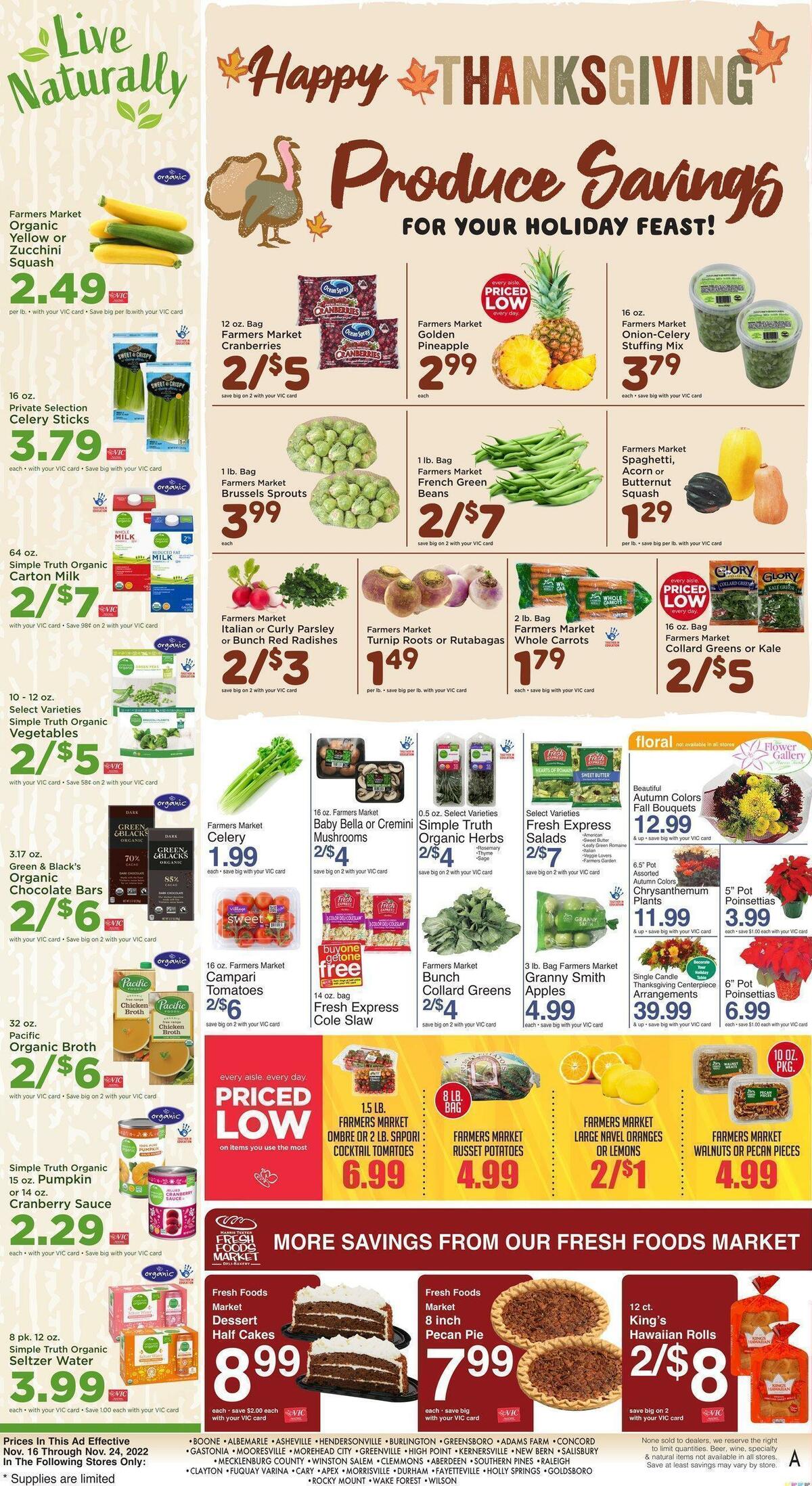Harris Teeter Weekly Ad from November 16