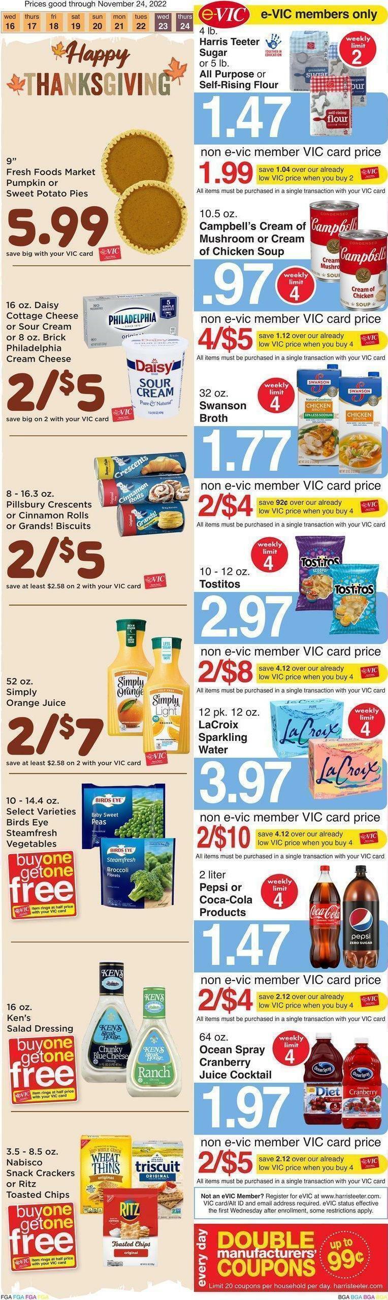 Harris Teeter Weekly Ad from November 16