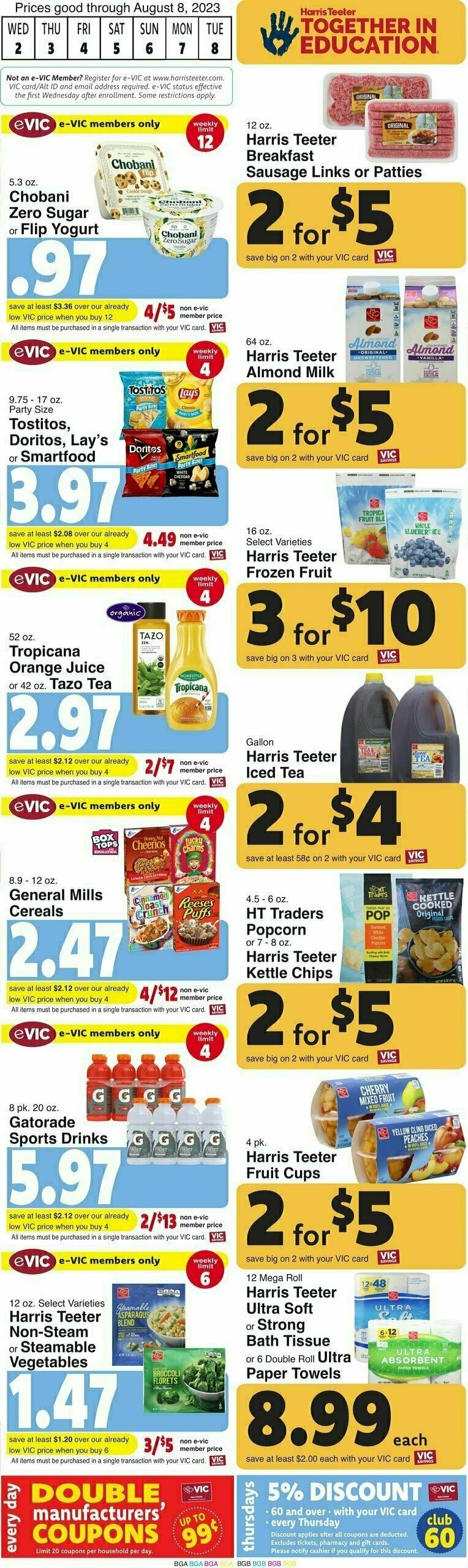 Harris Teeter Weekly Ad from August 2
