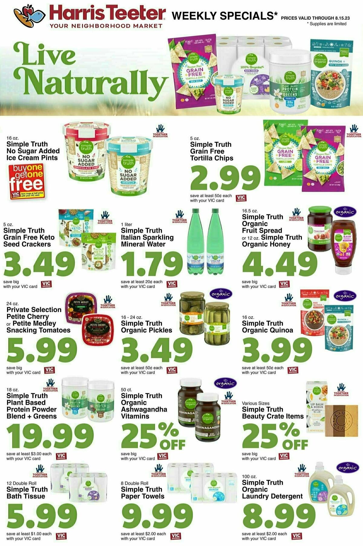 Harris Teeter Weekly Ad from August 9