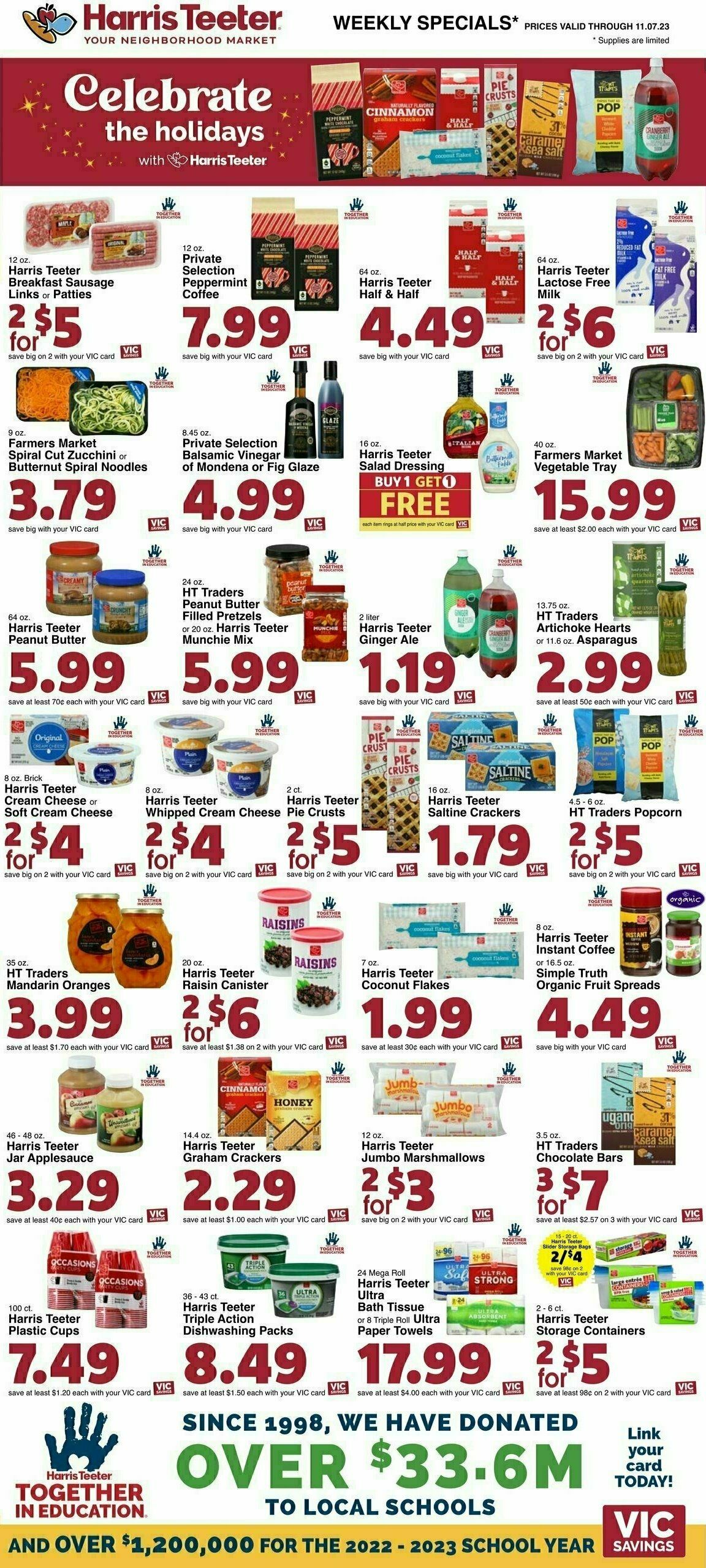Harris Teeter Weekly Ad from November 1