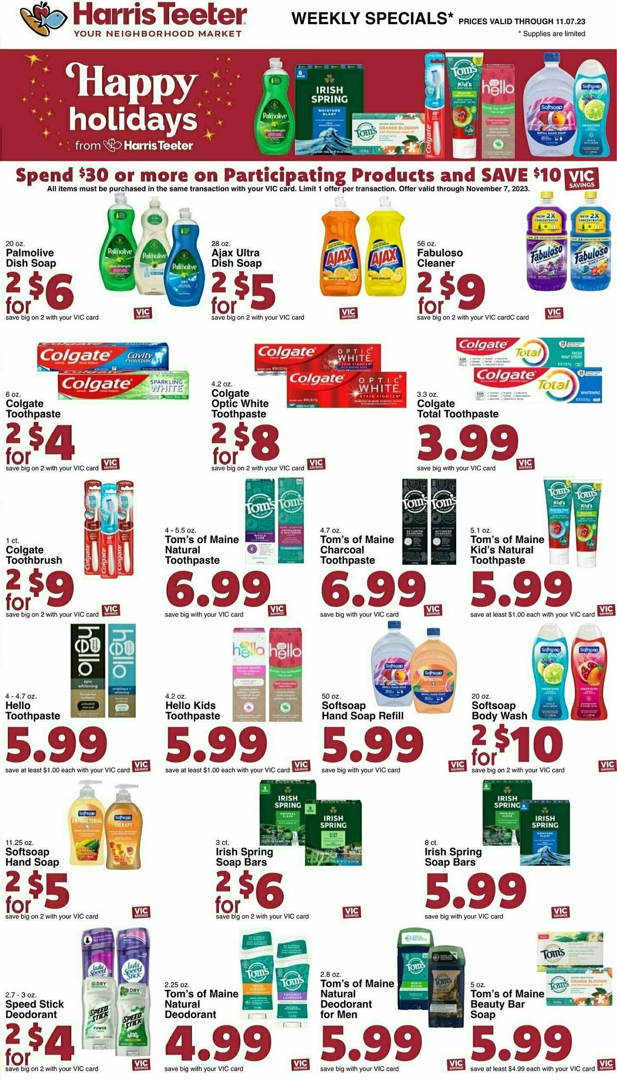 Harris Teeter Weekly Ad from November 1