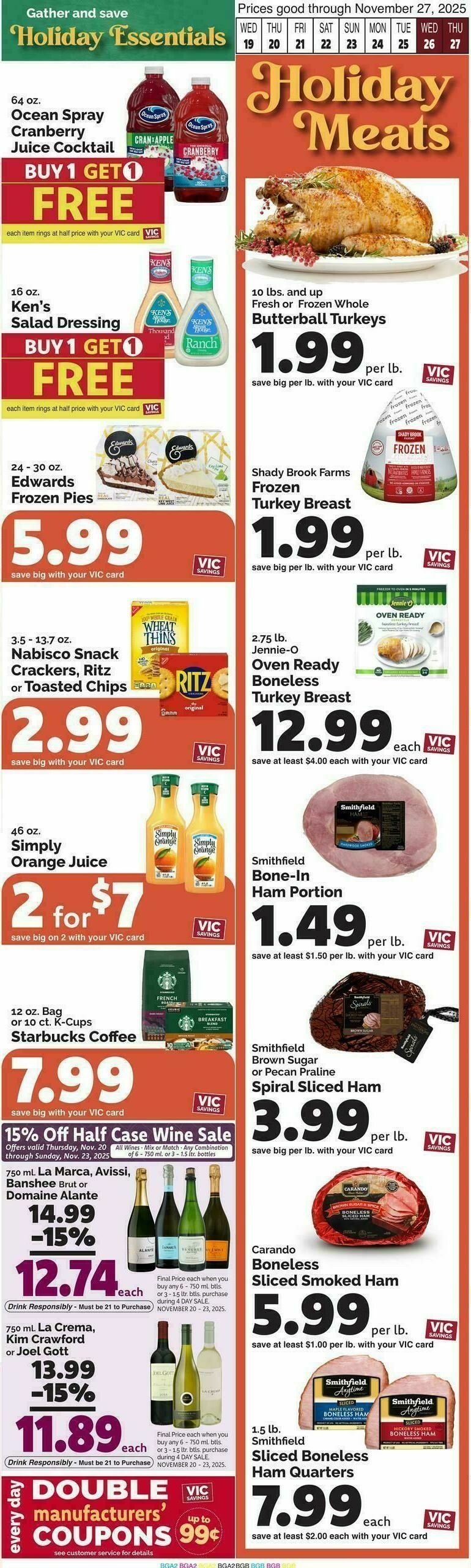 Harris Teeter Weekly Ad from November 19