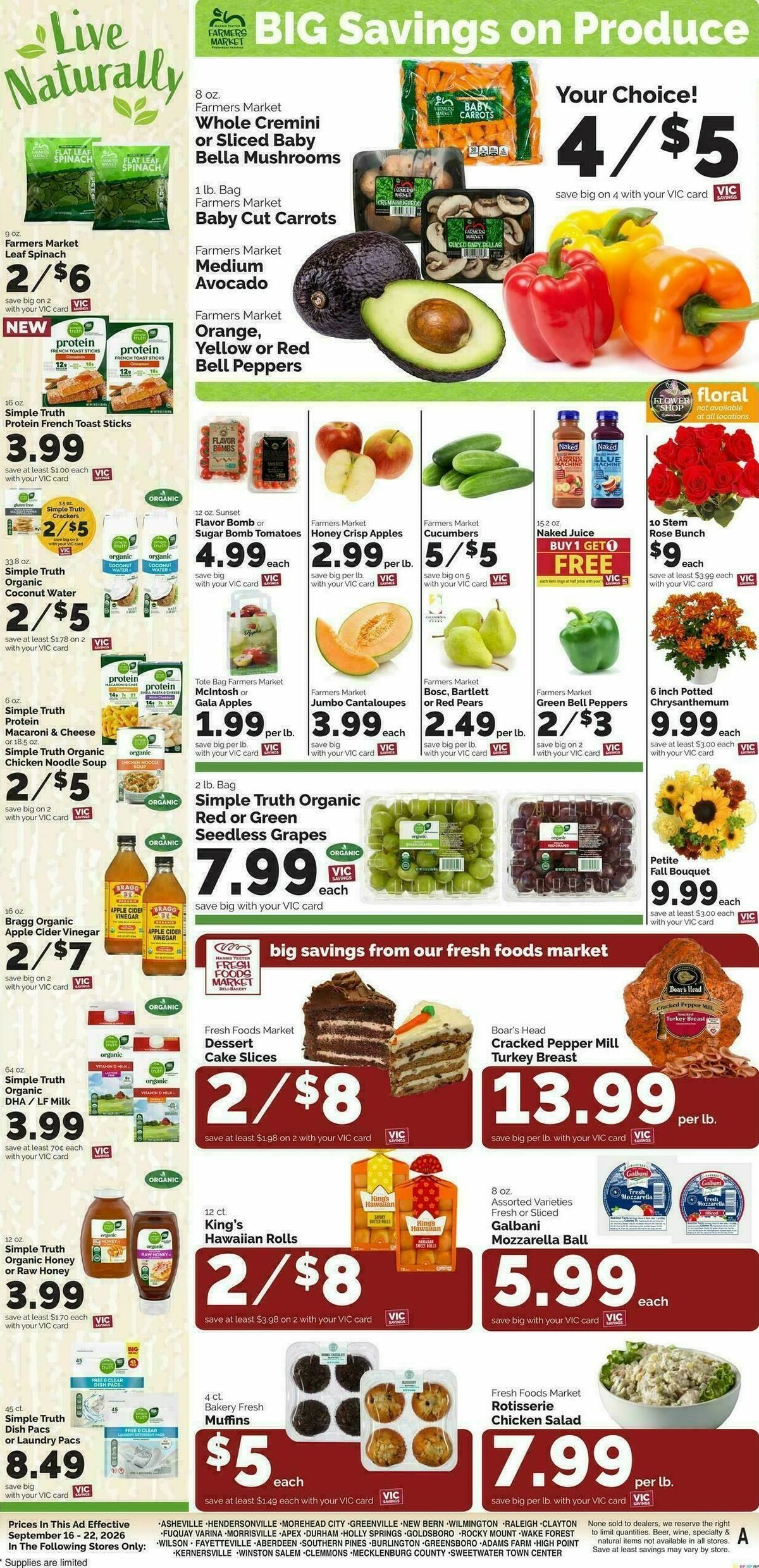 Harris Teeter Weekly Ad from September 16