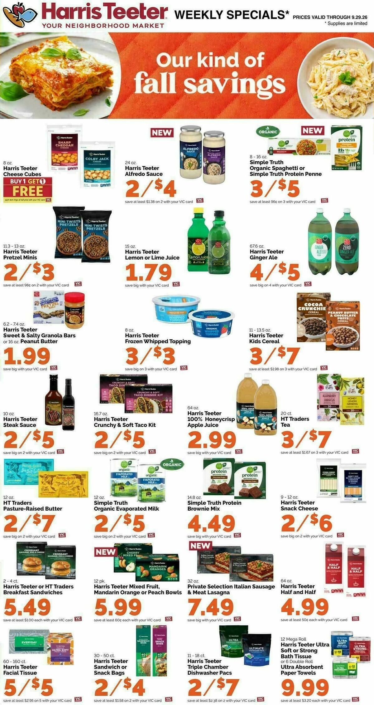 Harris Teeter Weekly Ad from September 23