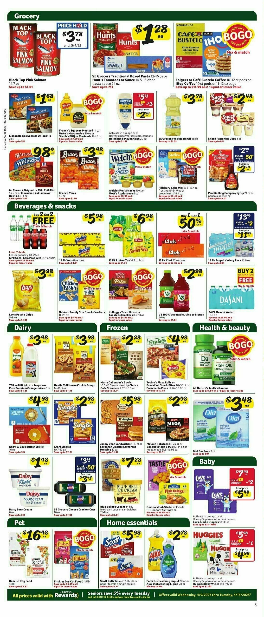 Harveys Supermarkets Weekly Ad from April 9