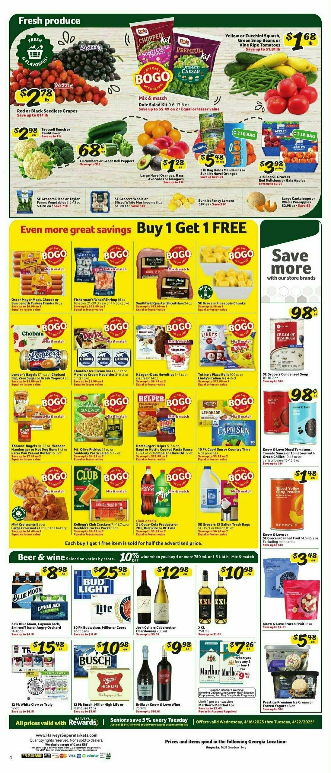 Harveys Supermarkets Weekly Ad from April 16