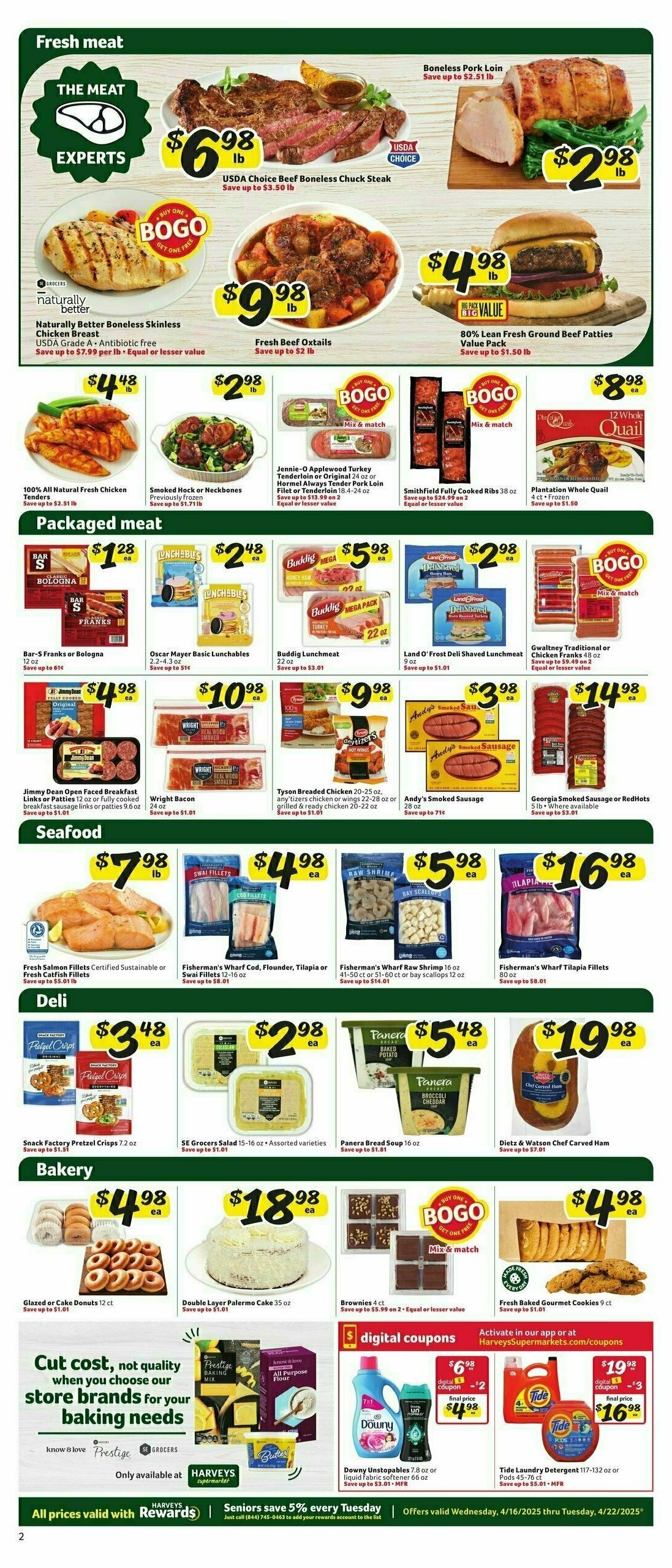 Harveys Supermarkets Weekly Ad from April 16