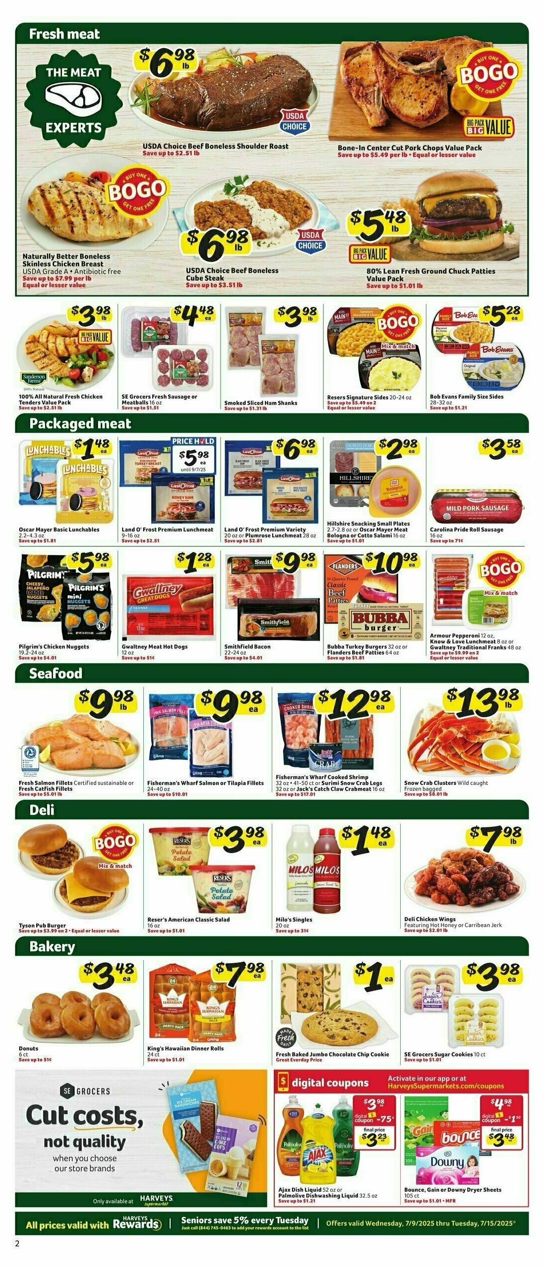 Harveys Supermarkets Weekly Ad from July 9