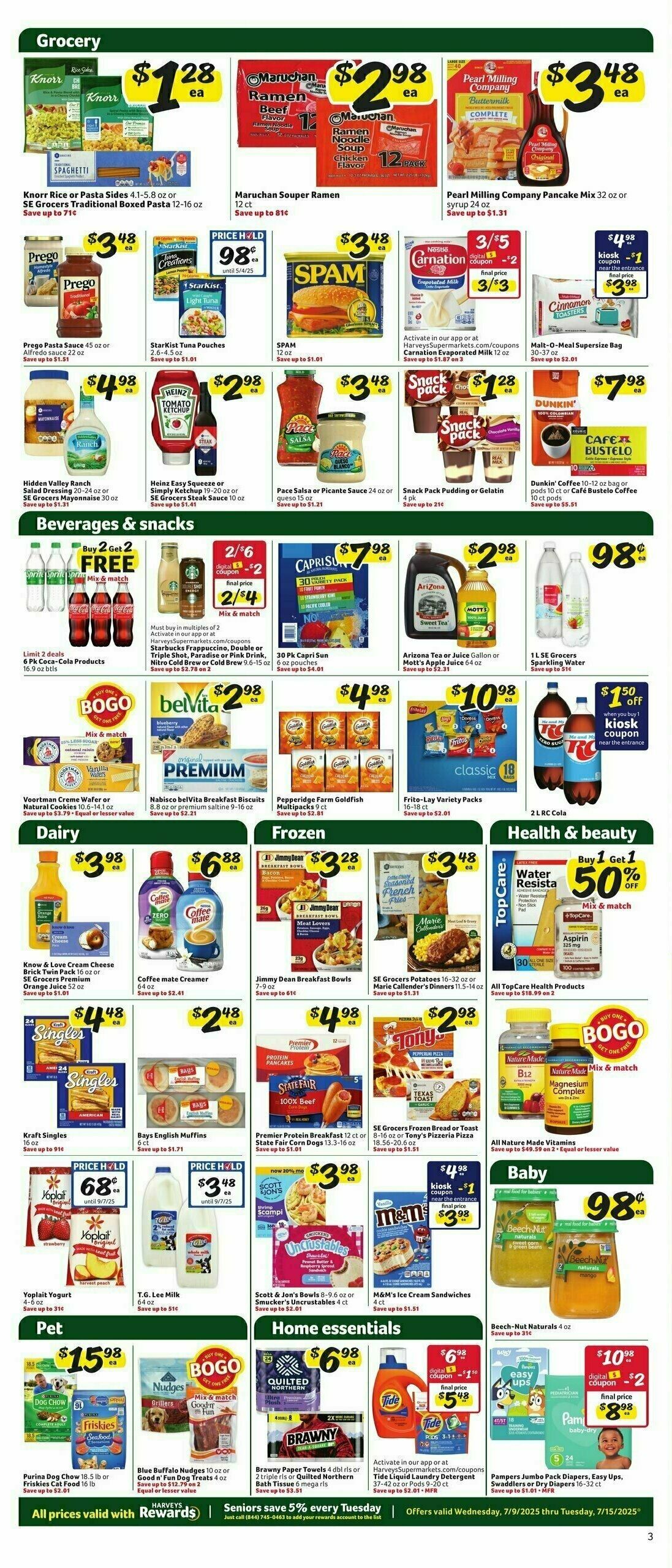 Harveys Supermarkets Weekly Ad from July 9