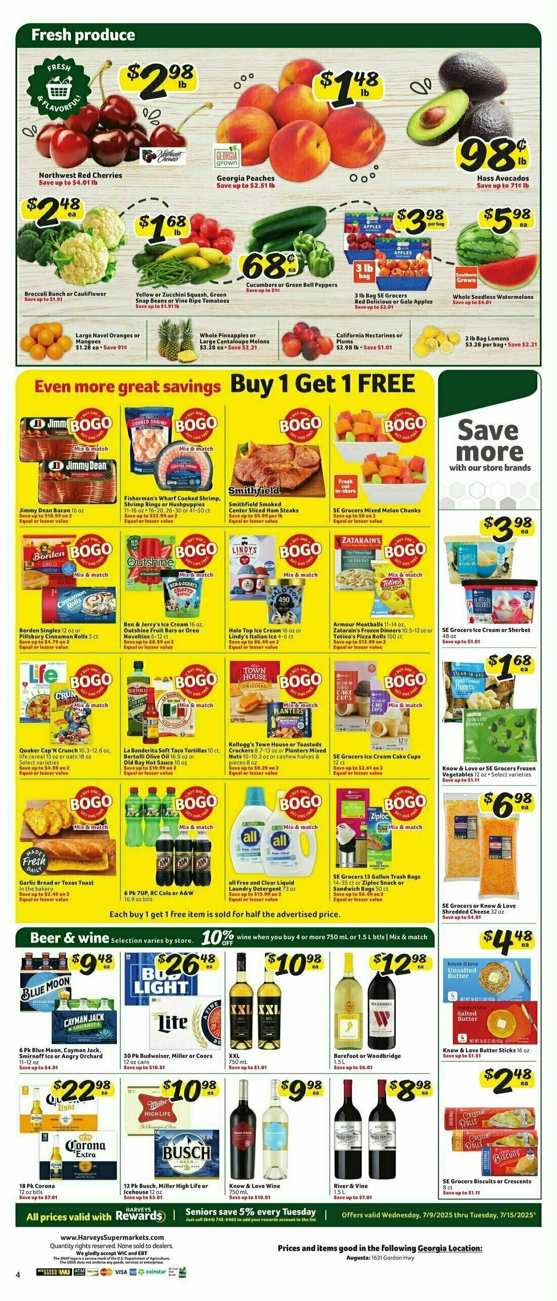 Harveys Supermarkets Weekly Ad from July 9