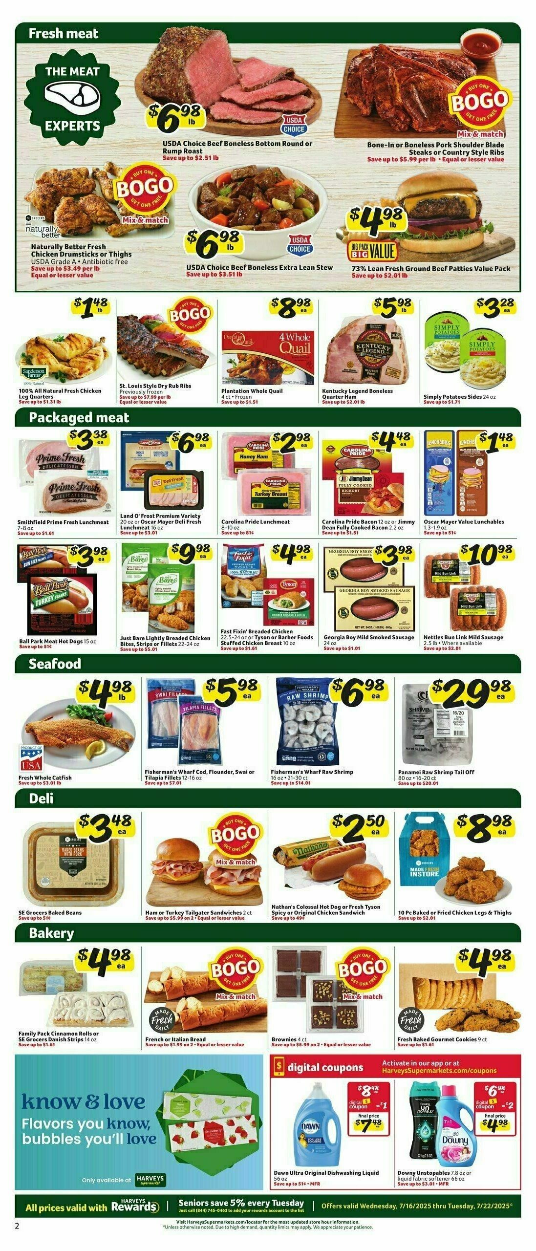 Harveys Supermarkets Weekly Ad from July 16