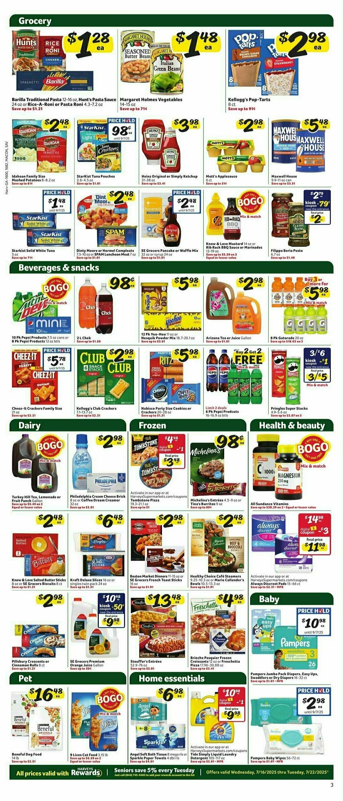Harveys Supermarkets Weekly Ad from July 16