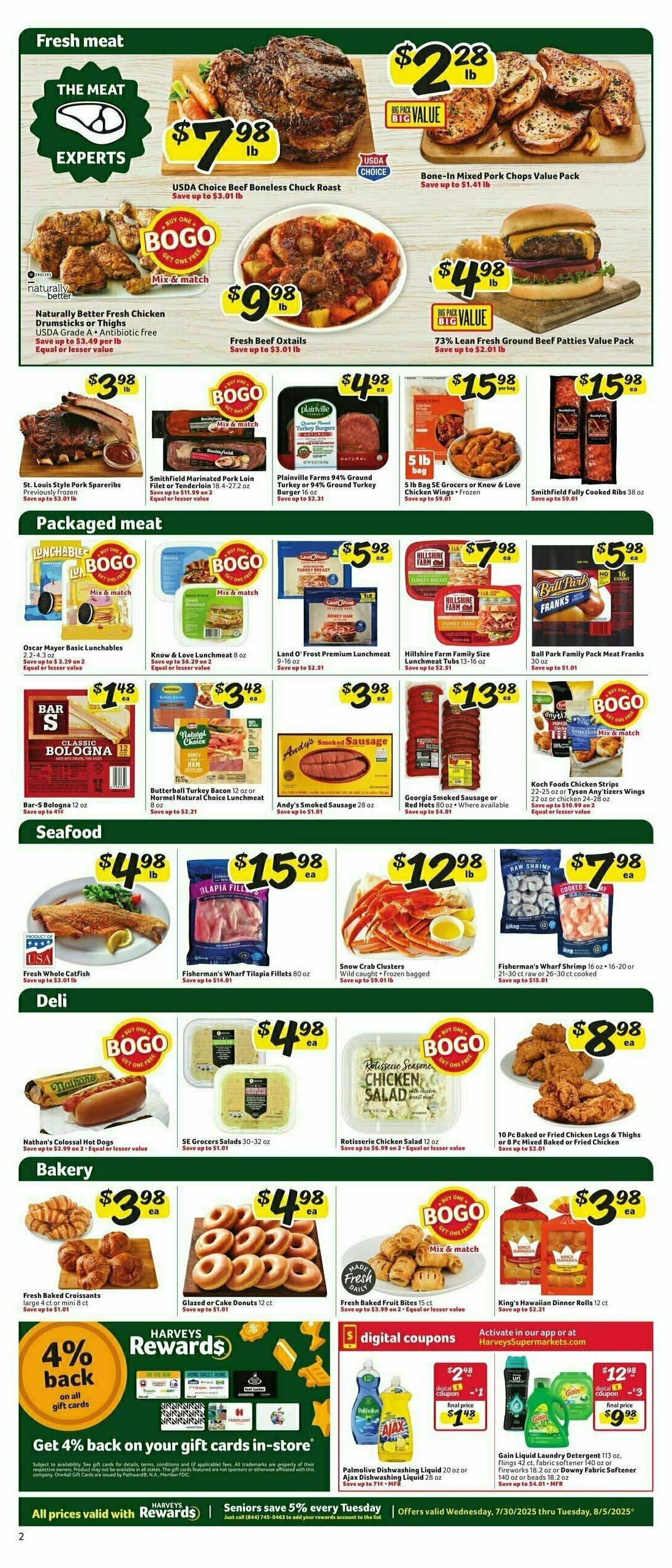 Harveys Supermarkets Weekly Ad from July 30