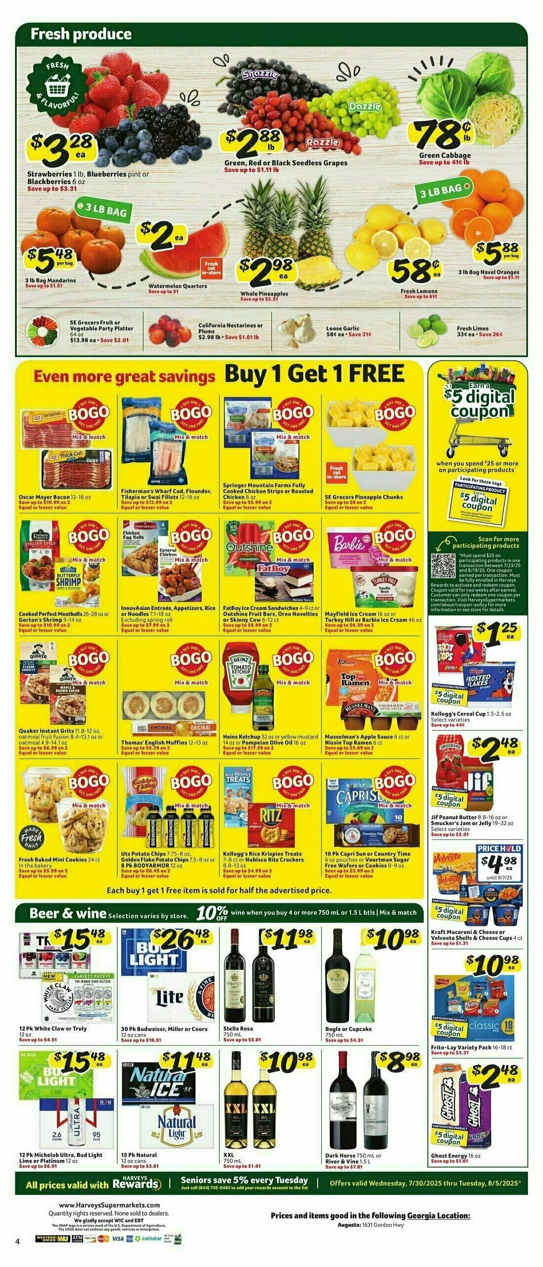 Harveys Supermarkets Weekly Ad from July 30