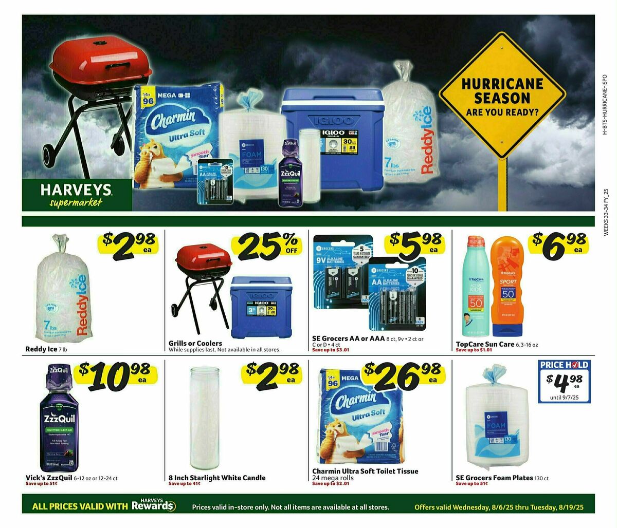 Harveys Supermarkets Weekly Ad from August 6