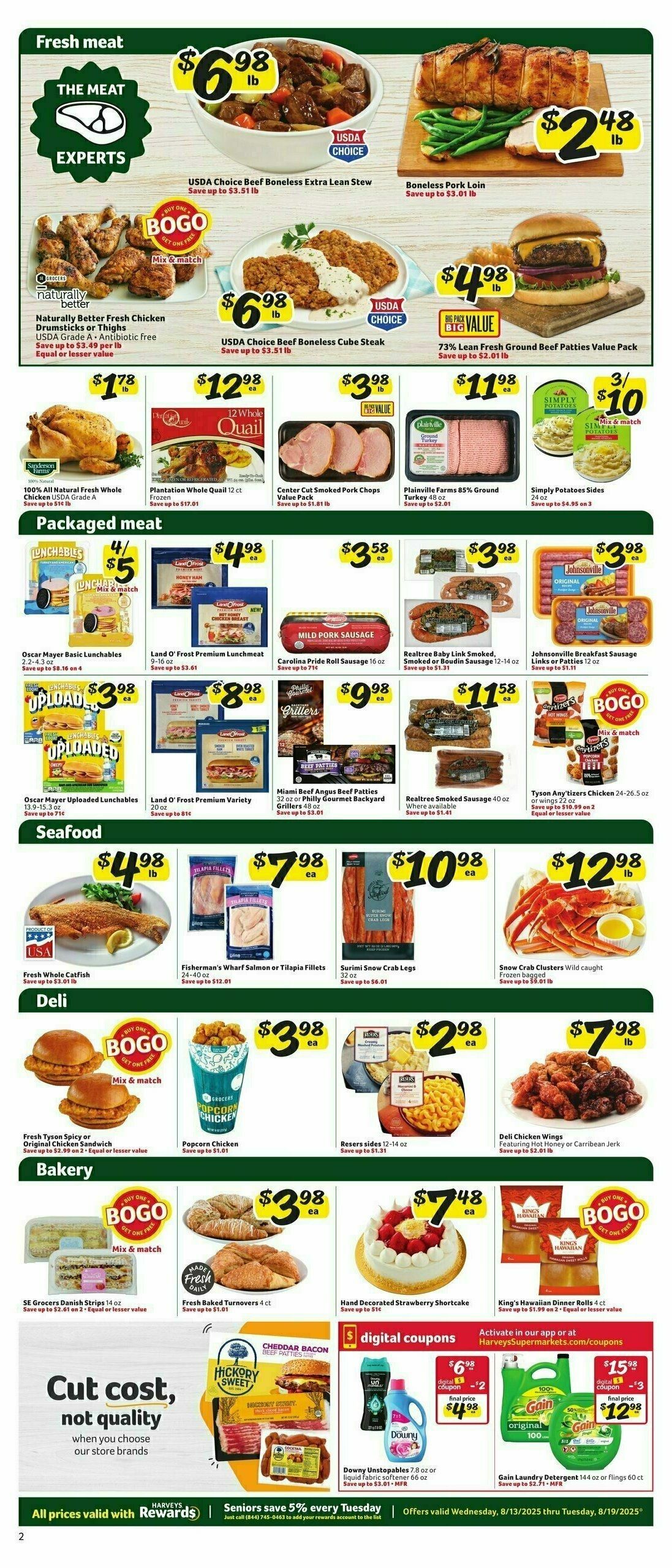 Harveys Supermarkets Weekly Ad from August 13