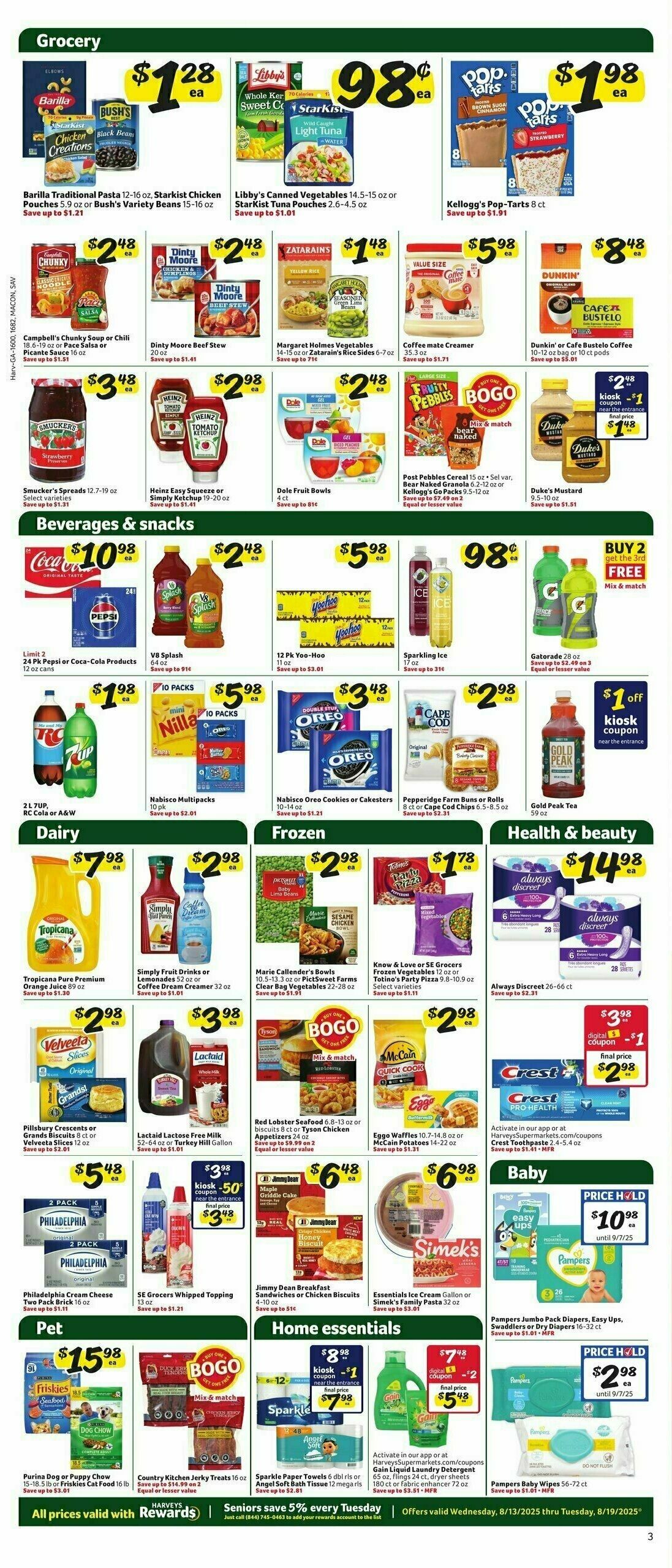 Harveys Supermarkets Weekly Ad from August 13