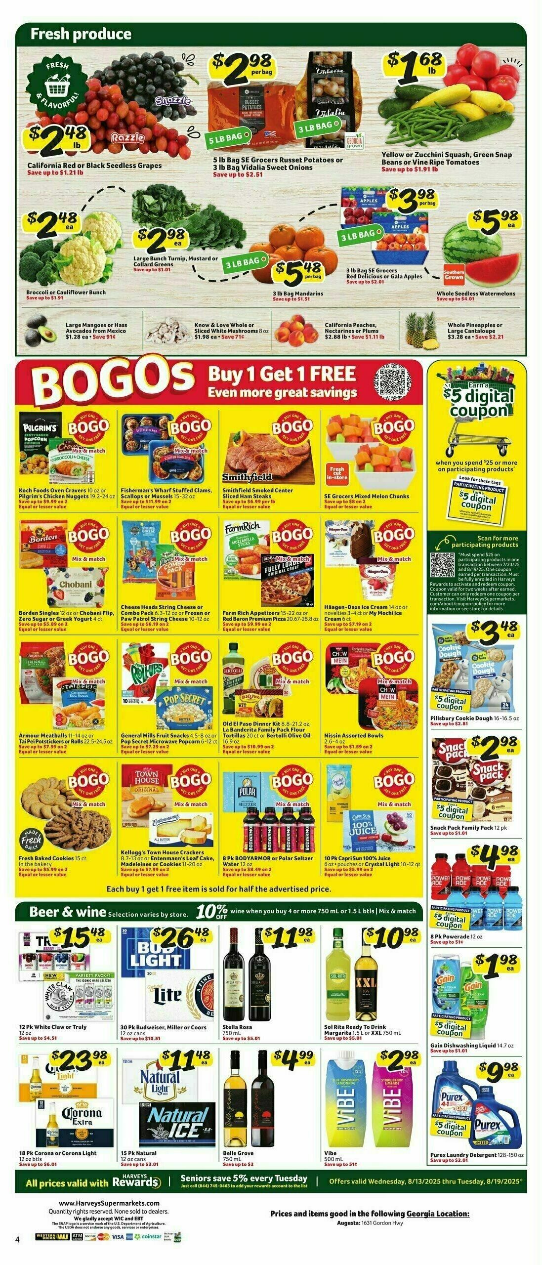 Harveys Supermarkets Weekly Ad from August 13
