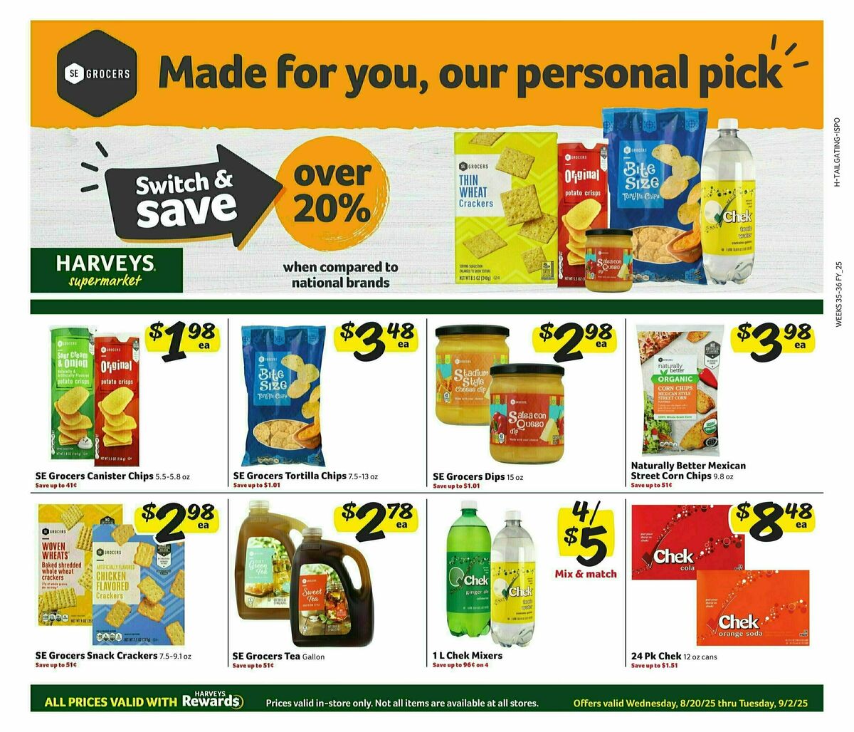 Harveys Supermarkets Weekly Ad from August 20