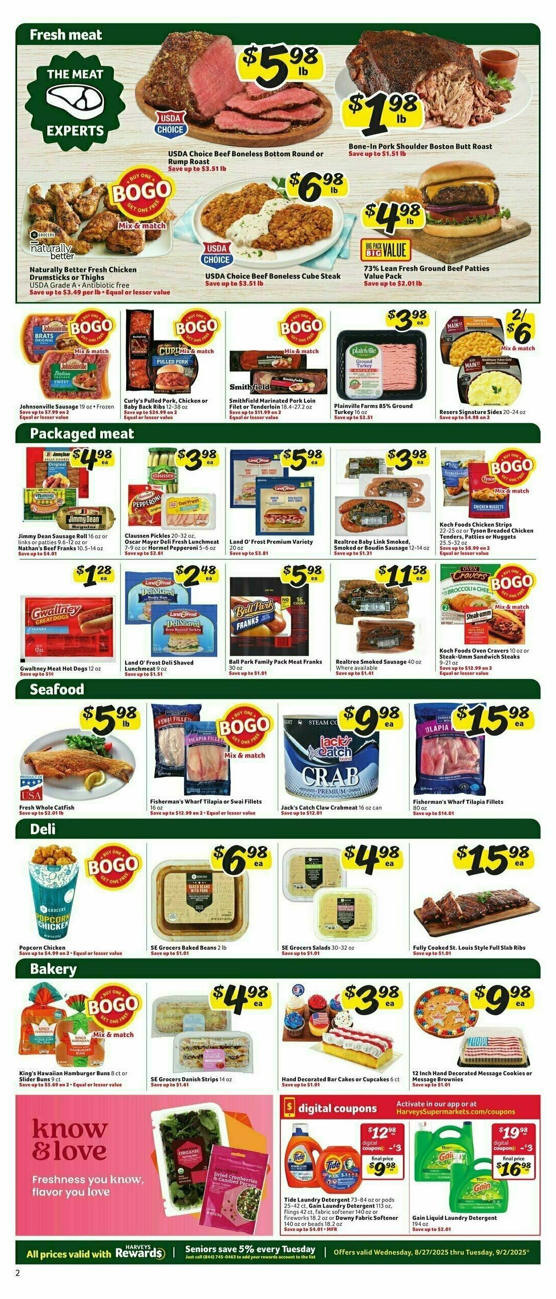 Harveys Supermarkets Weekly Ad from August 27