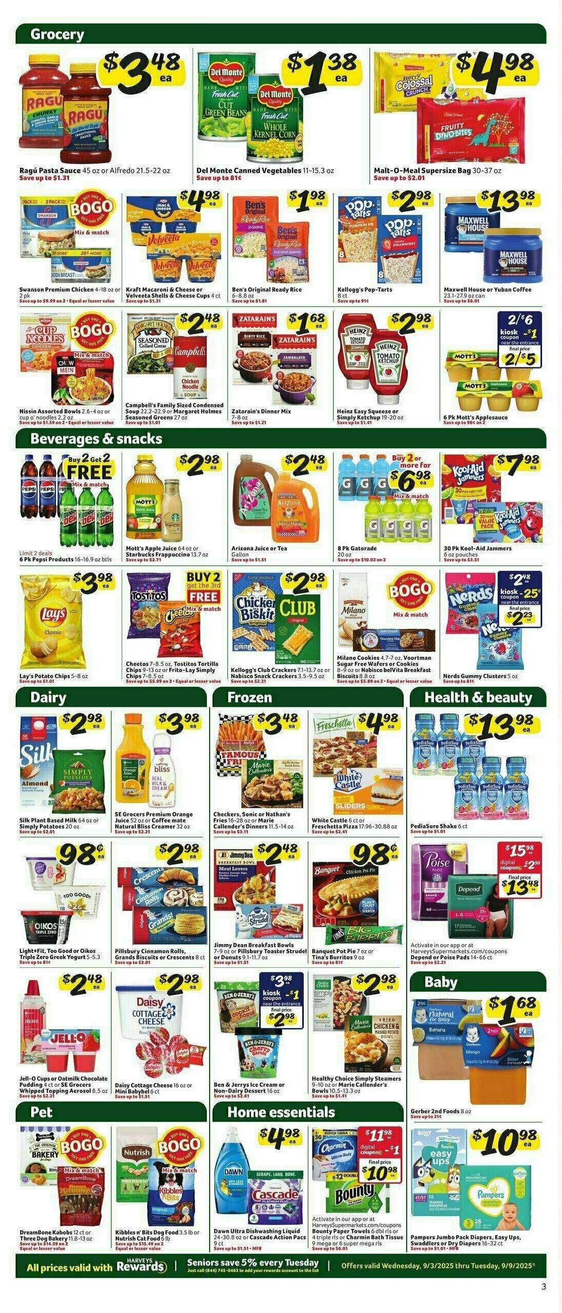 Harveys Supermarkets Weekly Ad from September 3