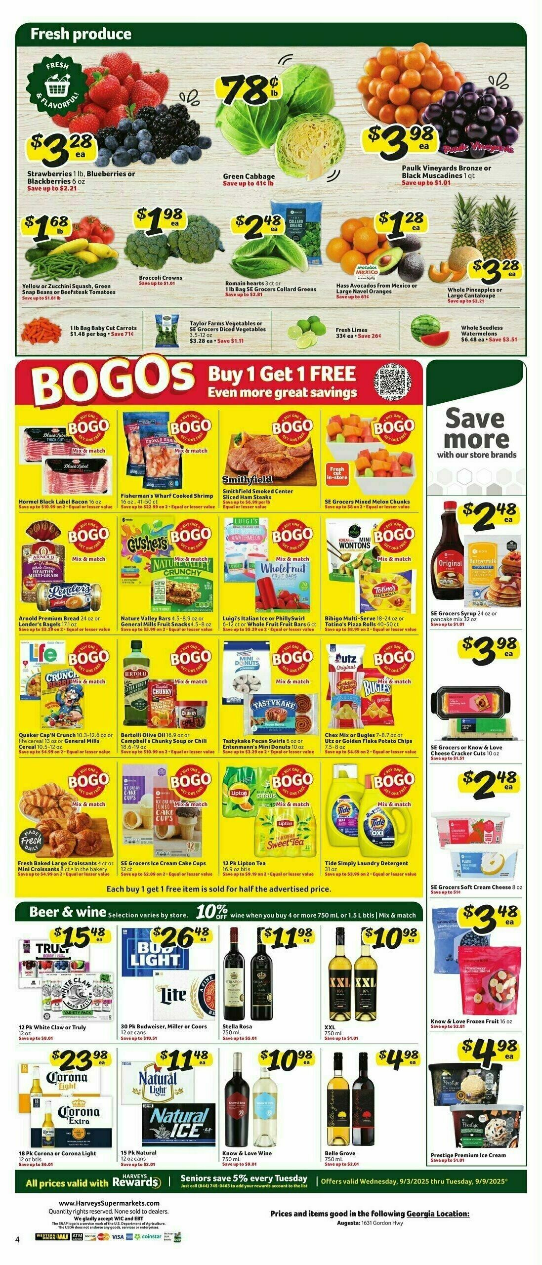 Harveys Supermarkets Weekly Ad from September 3
