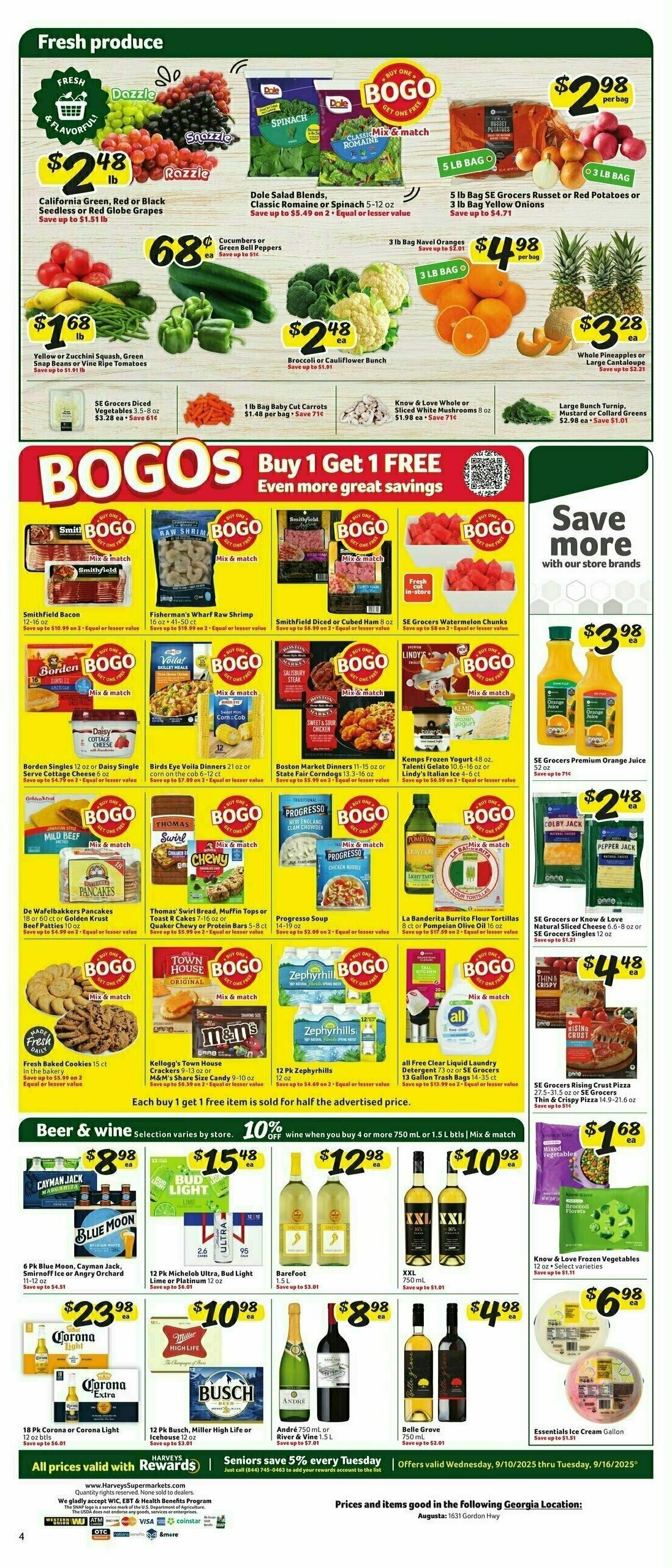 Harveys Supermarkets Weekly Ad from September 10