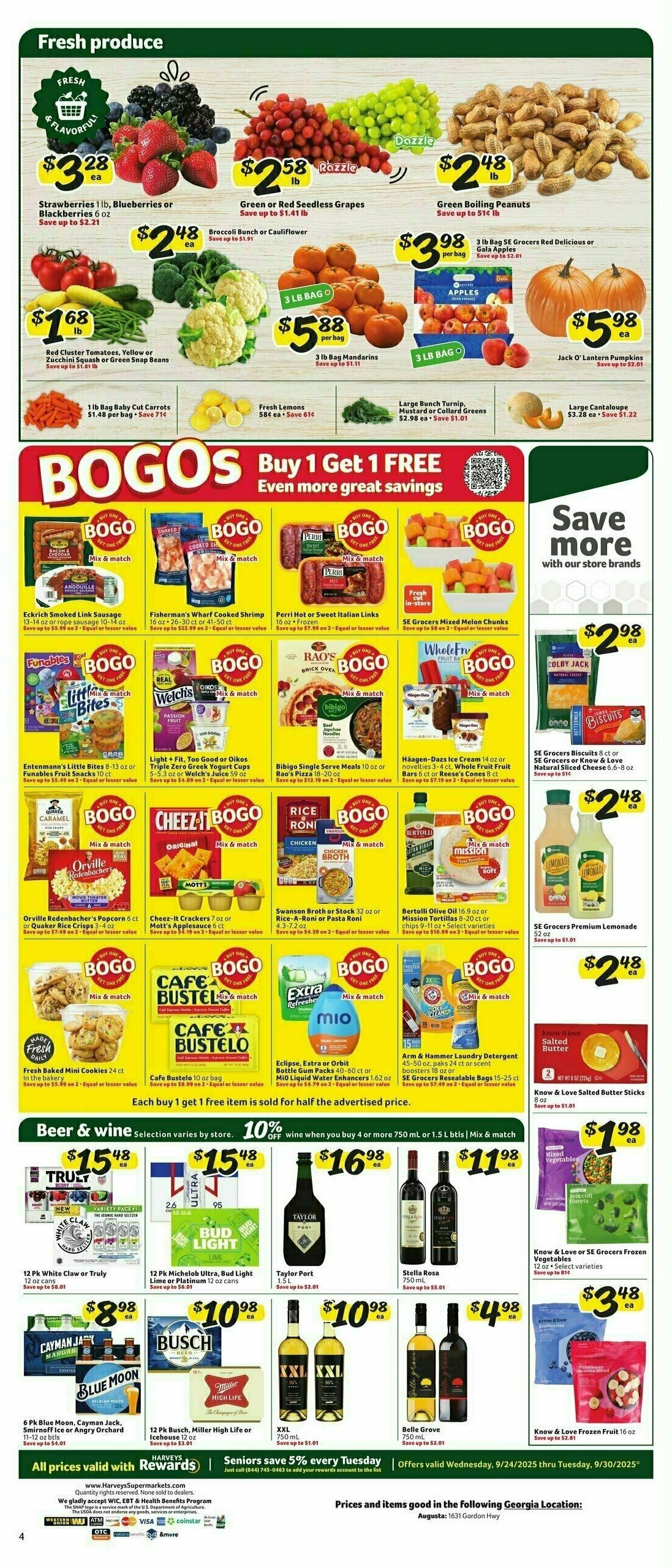 Harveys Supermarkets Weekly Ad from September 24
