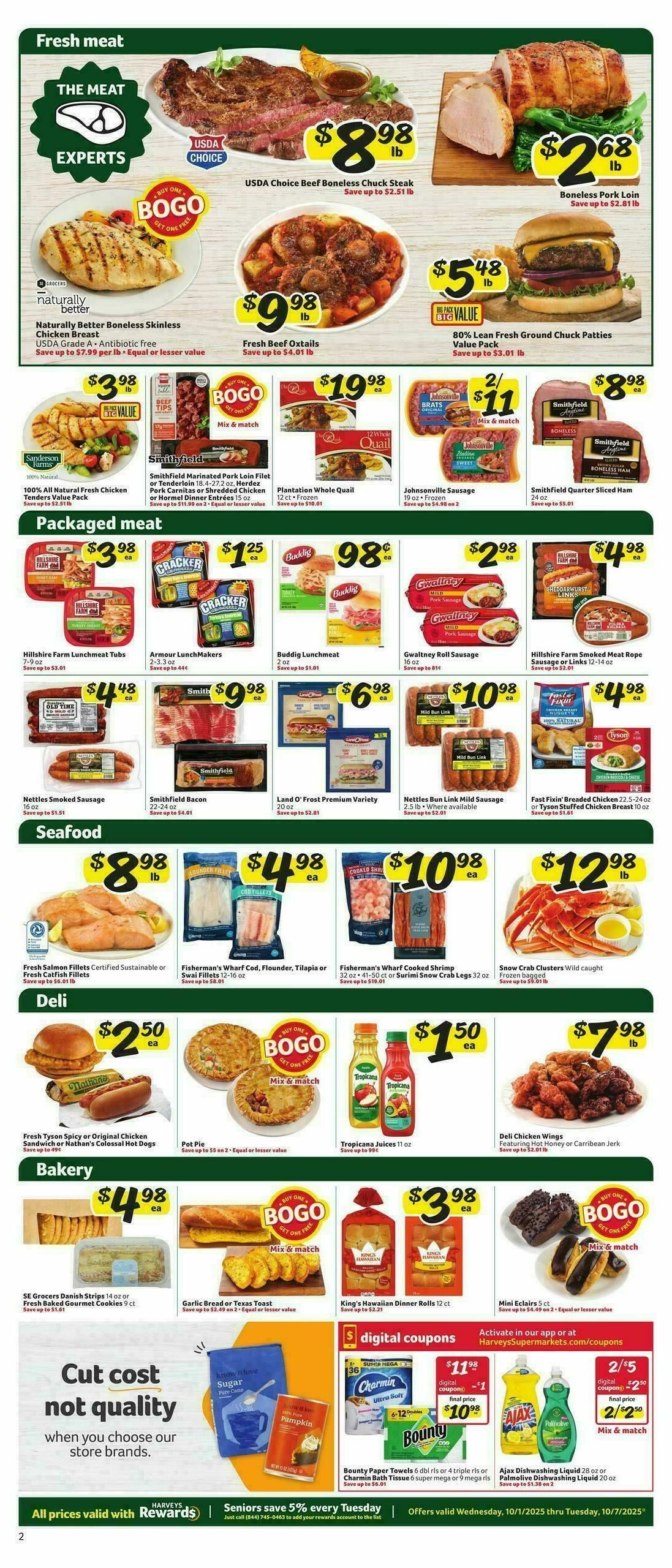 Harveys Supermarkets Weekly Ad from October 1